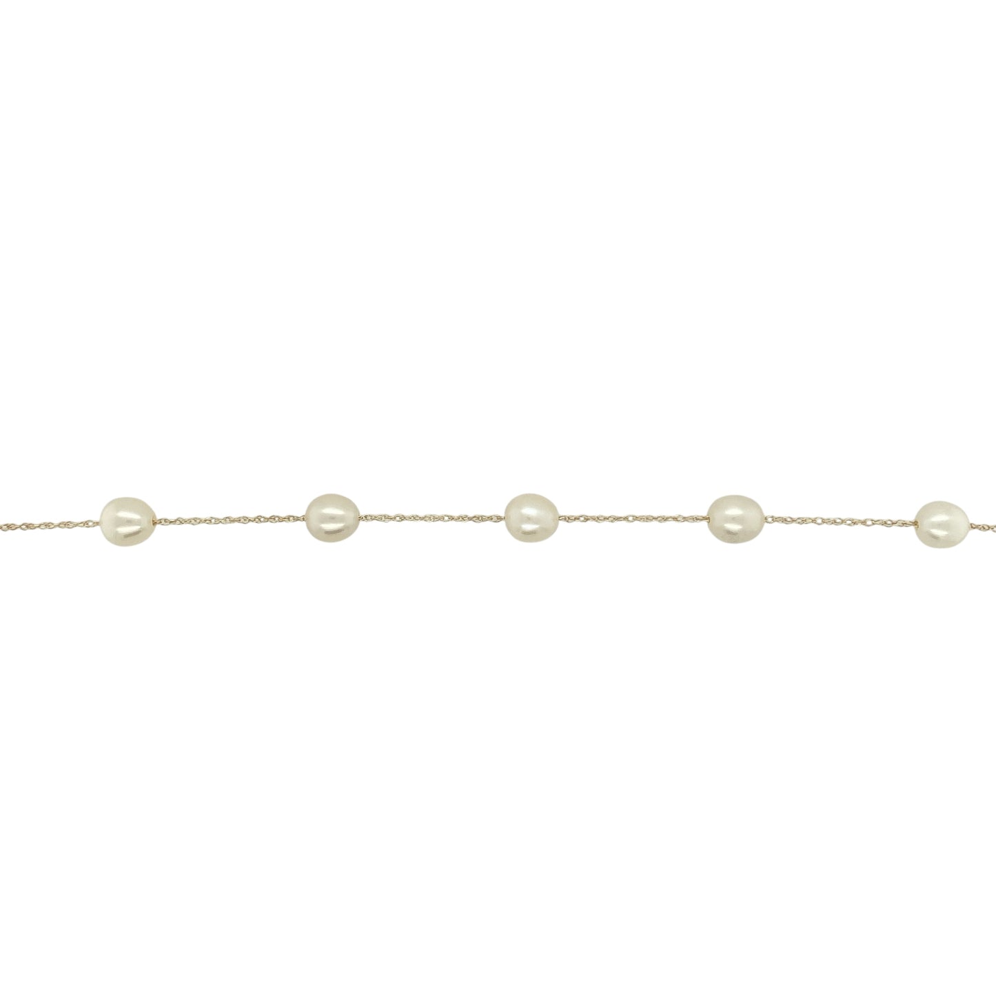 9ct Gold & Pearl Set 7.5" Bracelet