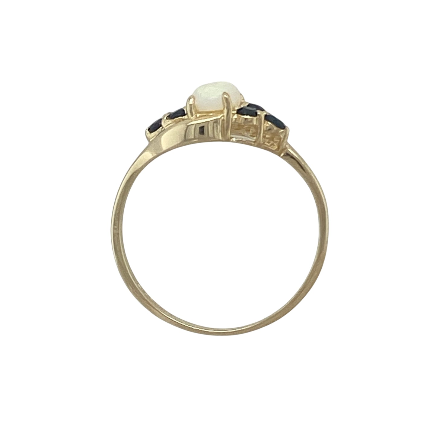 9ct Gold Sapphire & Opalique Set Ring