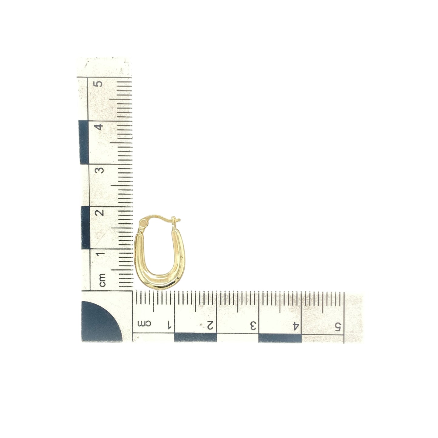 9ct Gold Small Oval Creole Earrings
