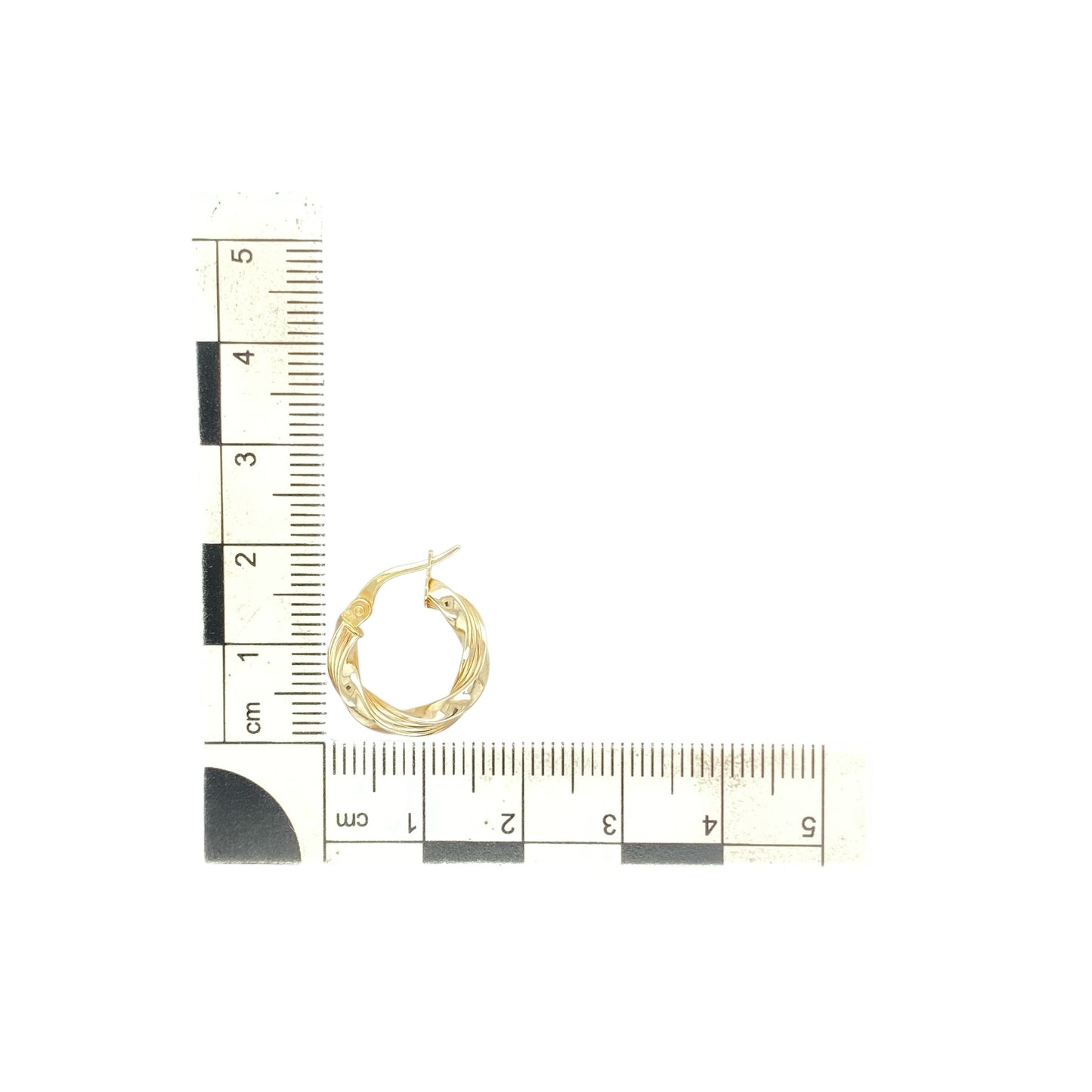 9ct Gold Small Twisted Hoop Creole Earrings