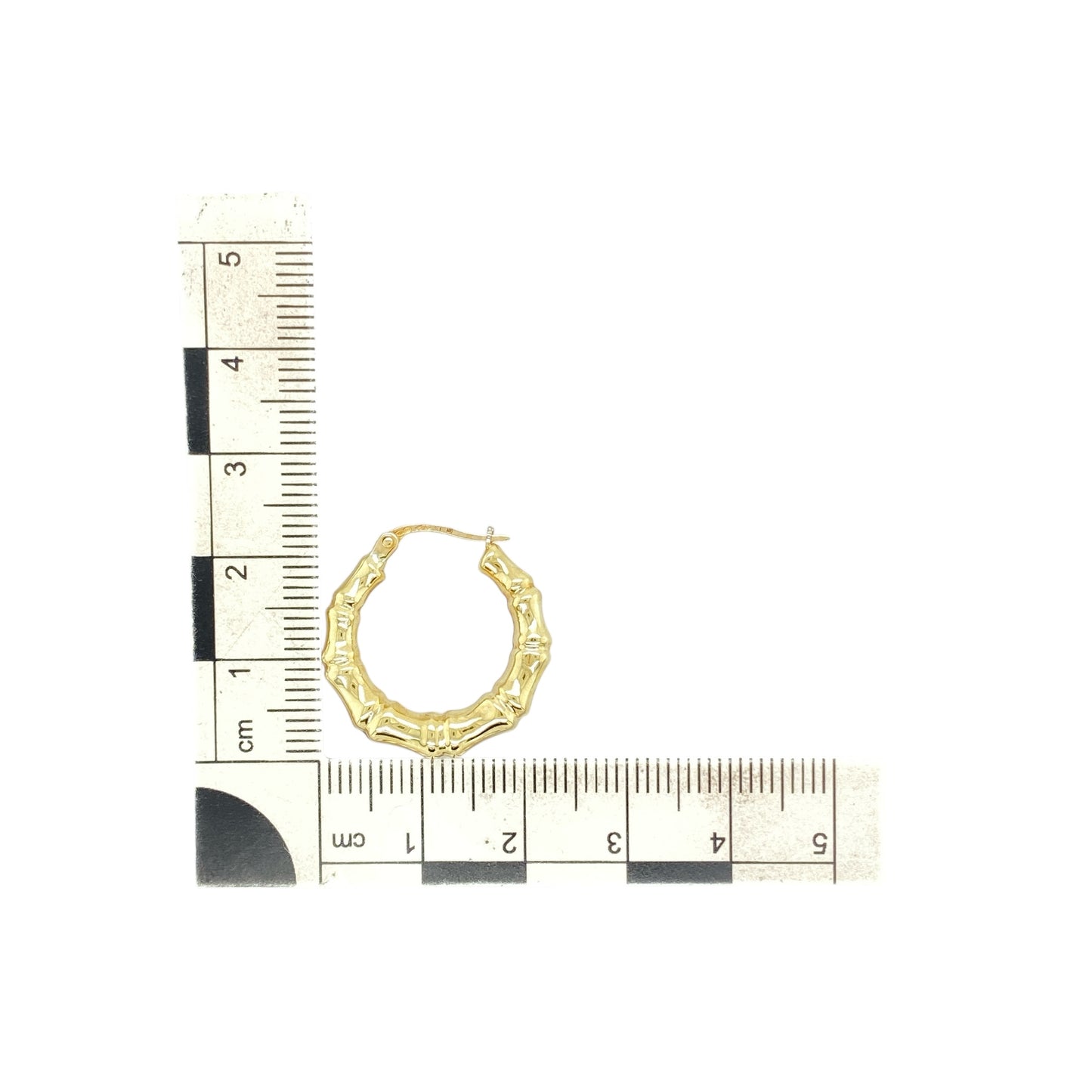 9ct Gold Bamboo Hoop Creole Earrings
