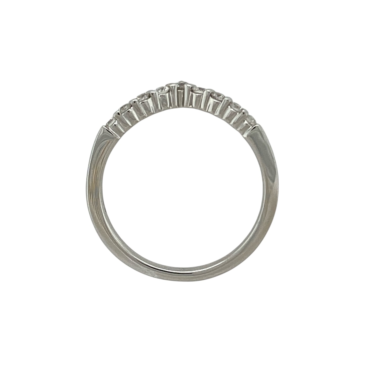 18ct White Gold & Diamond Set Wishbone Ring