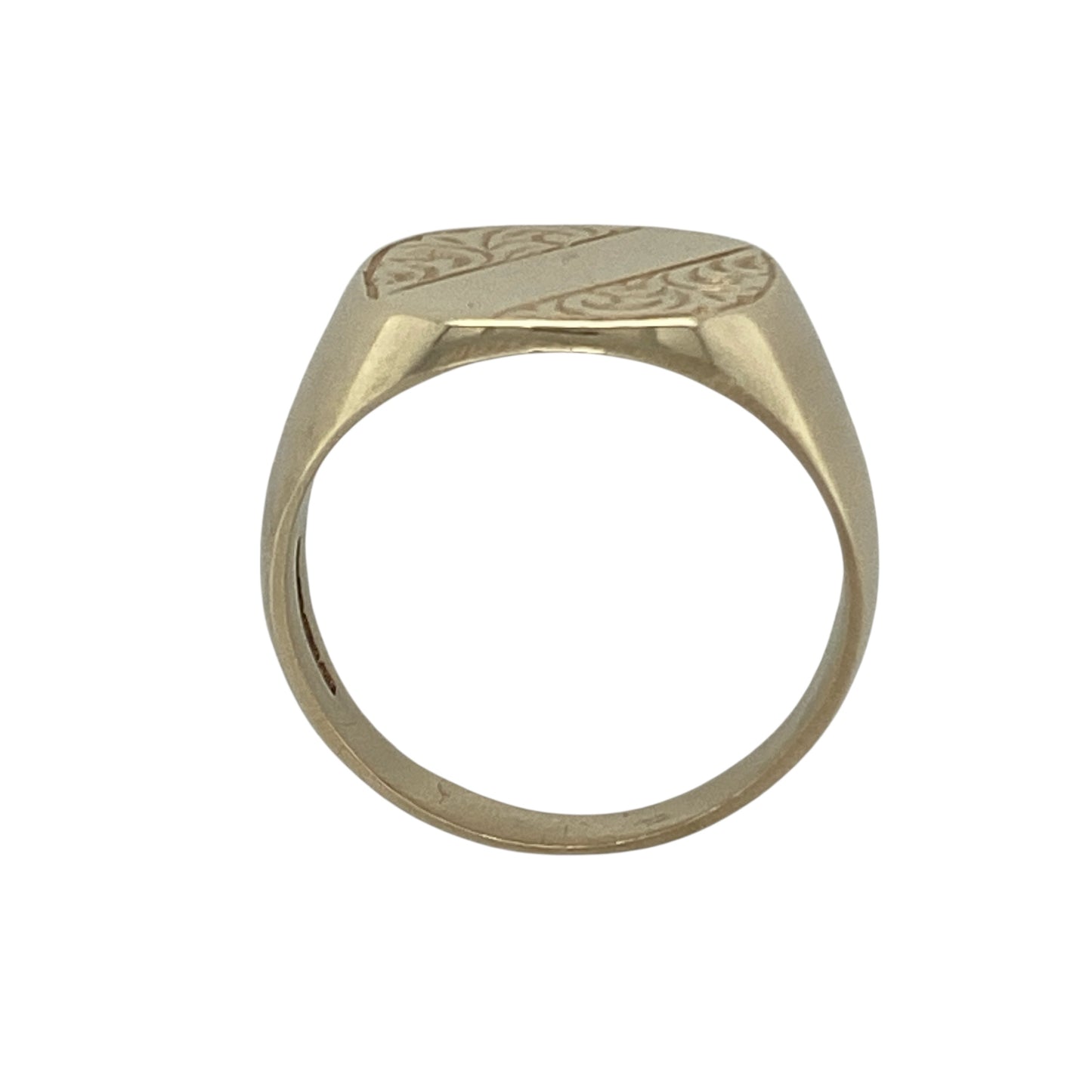 9ct Gold Patterned Square Signet Ring