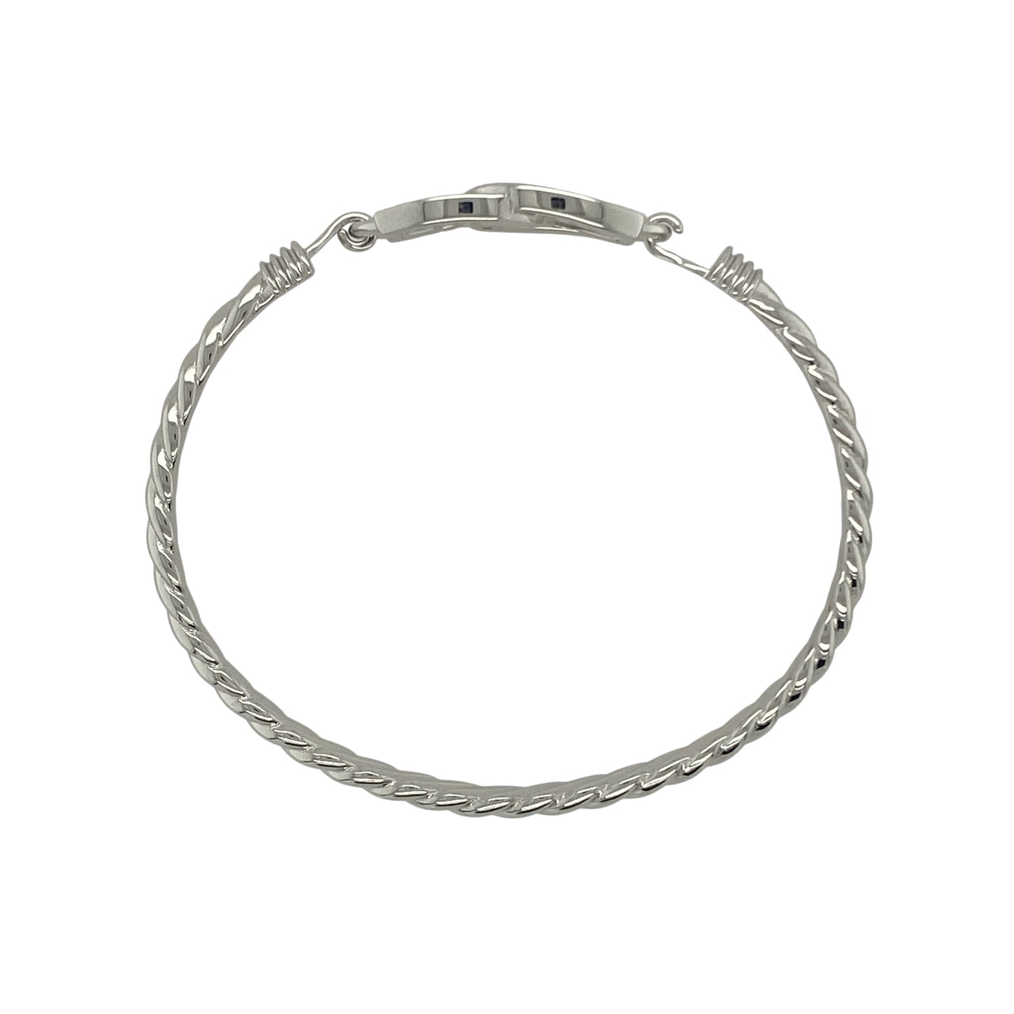New 925 Silver & Cubic Zirconia Set Children's Double Horseshoe Bangle