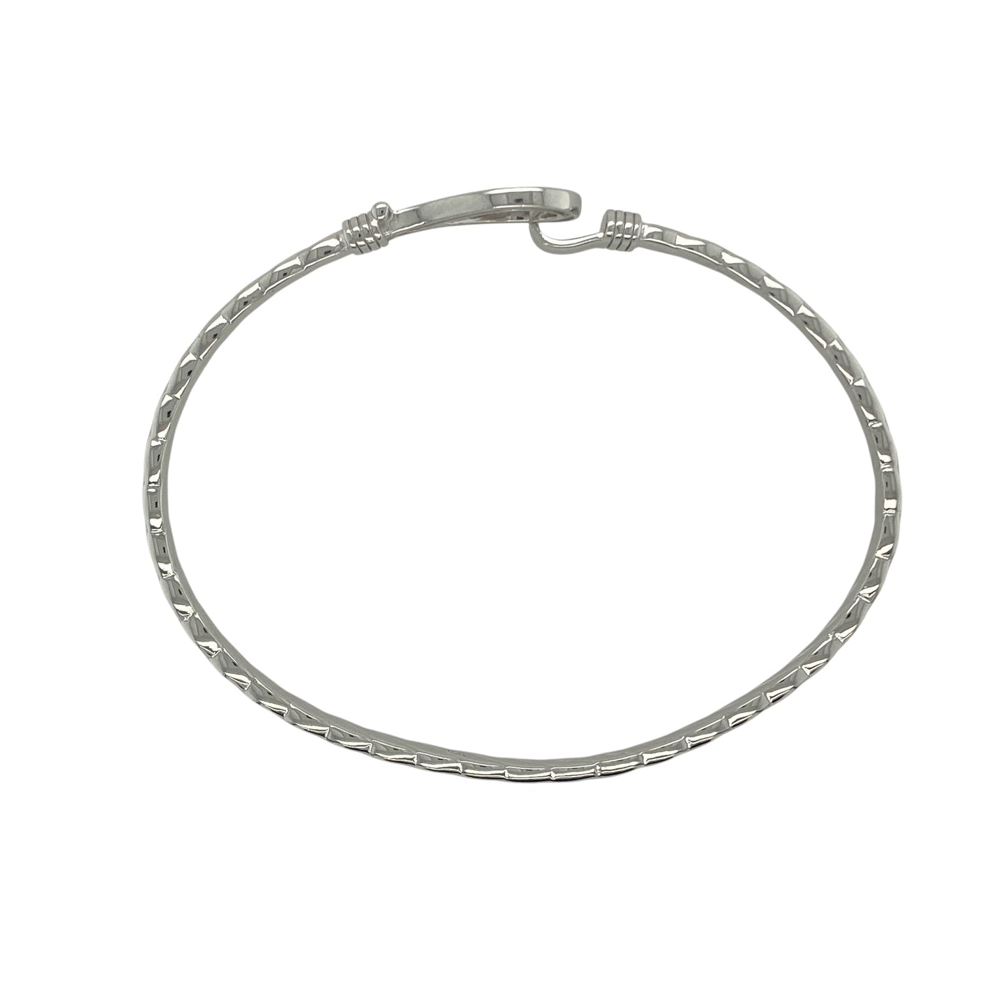 New 925 Silver & Cubic Zirconia Set Horseshoe Bangle
