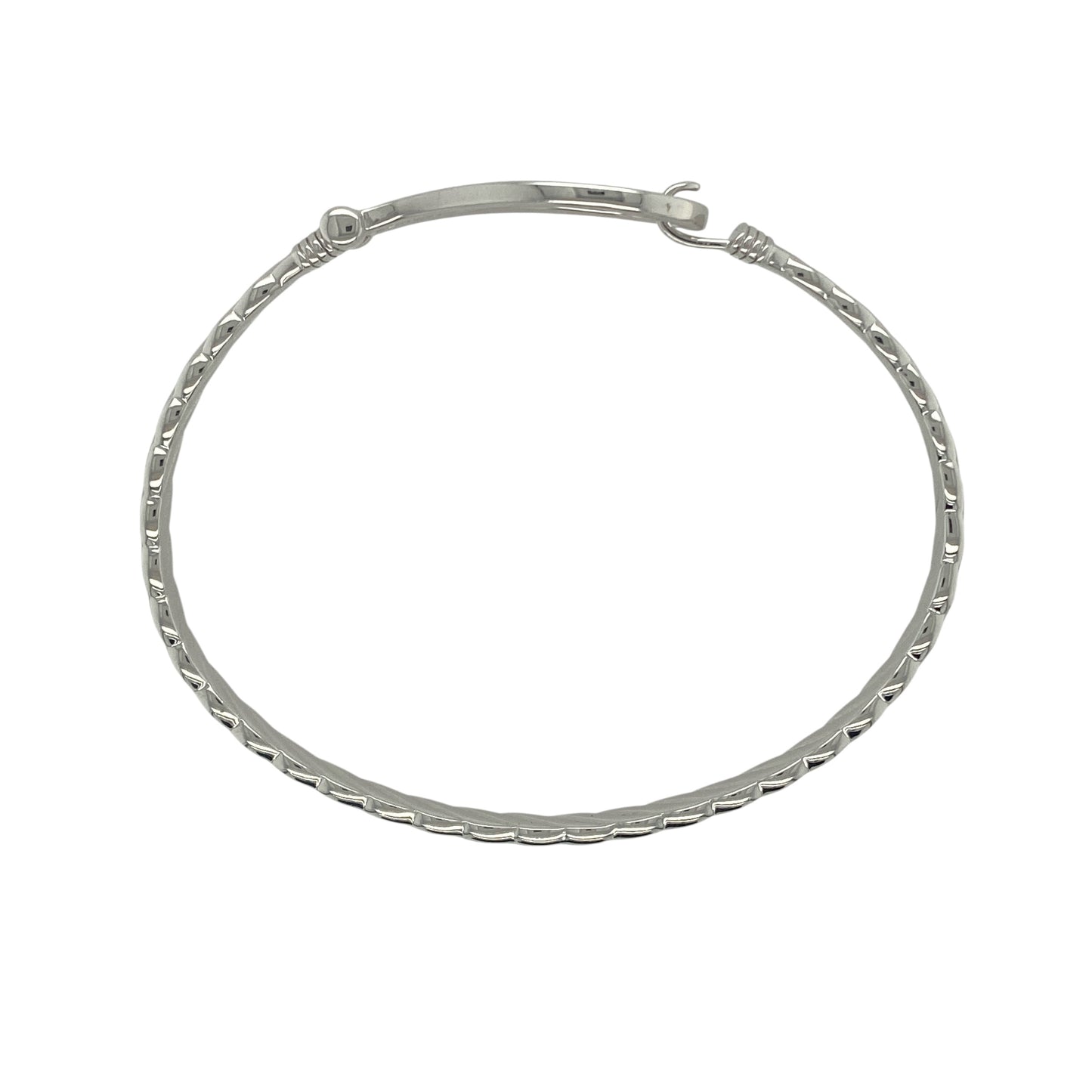 New 925 Silver & Cubic Zirconia Set Horseshoe Bangle
