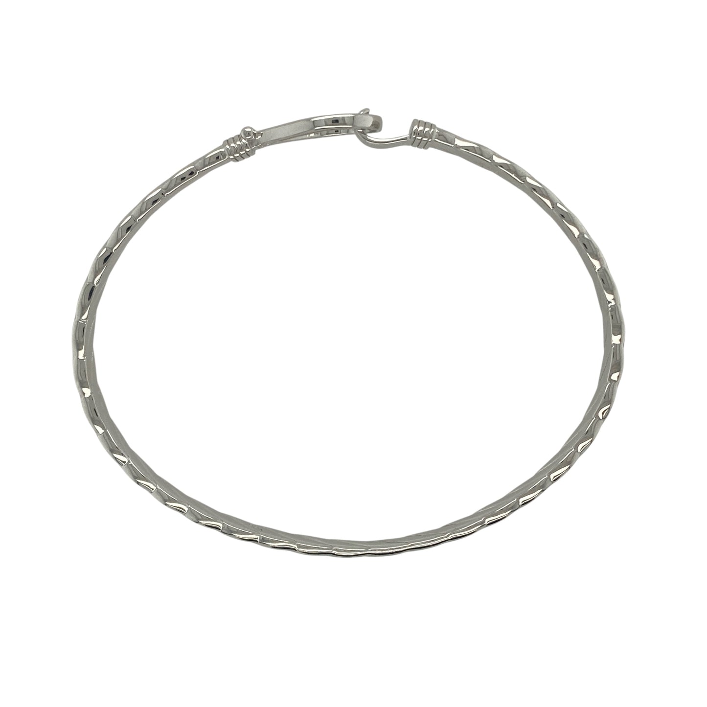 New 925 Silver & Cubic Zirconia Set Horseshoe Bangle