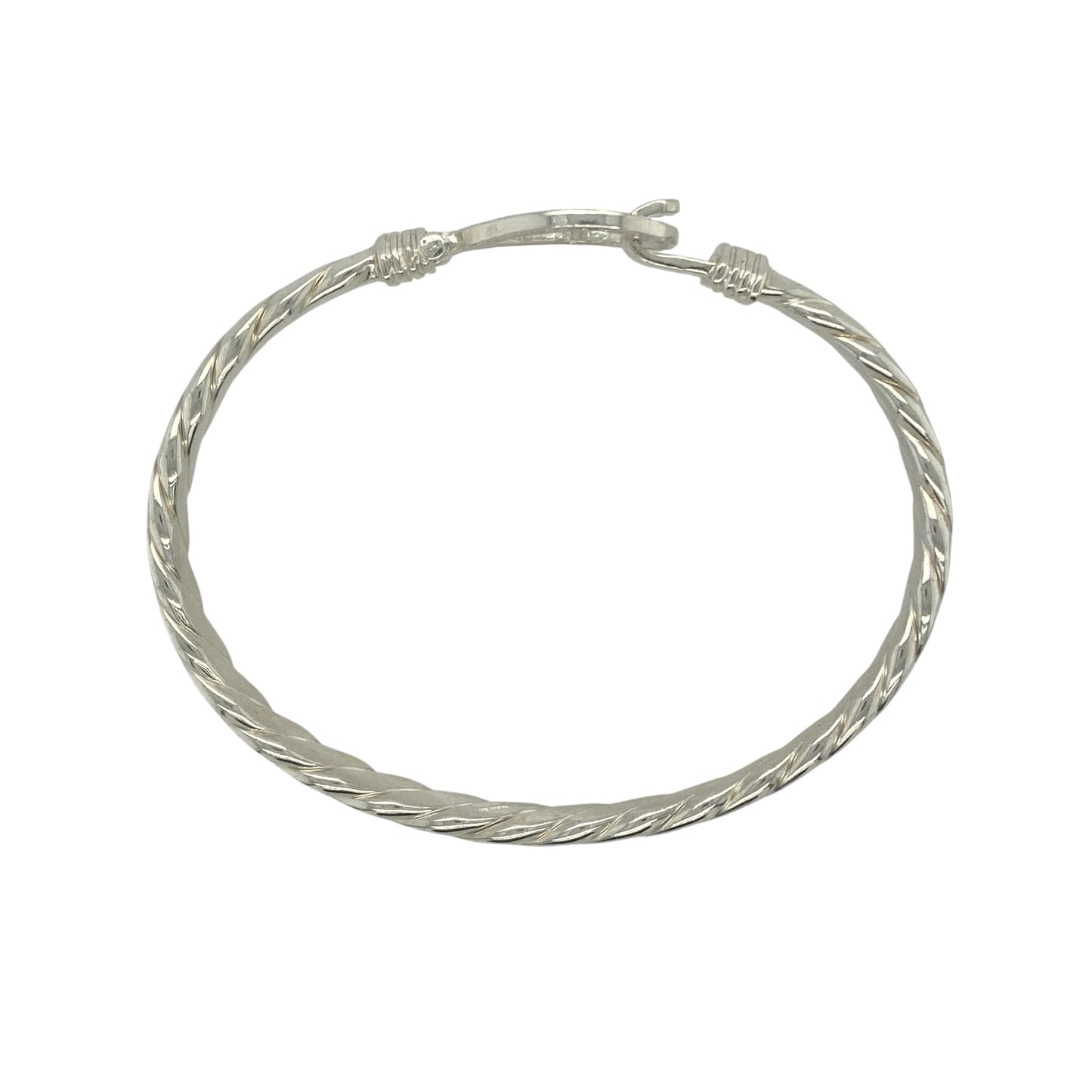 New 925 Silver & Cubic Zirconia Set Horseshoe Bangle