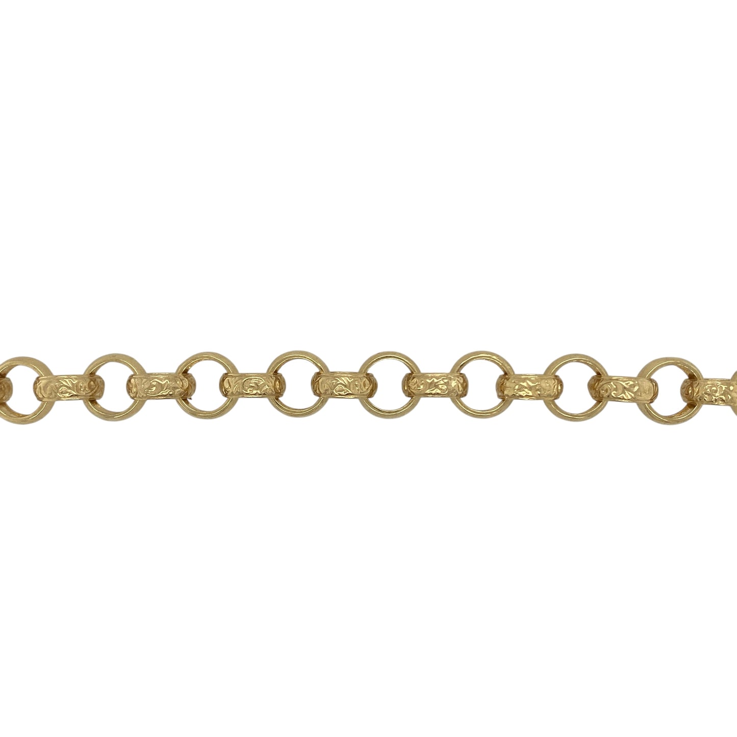 New Solid 925 Silver Heavily 9ct Gold Plated 8.5" Patterned Belcher Bracelet