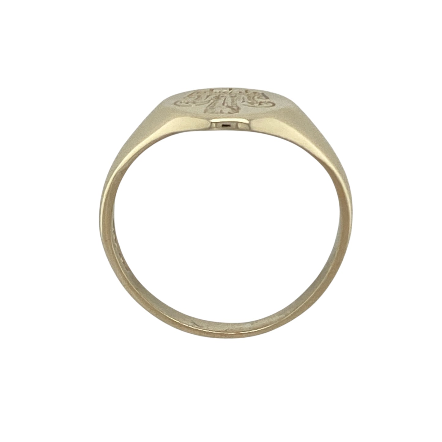 9ct Gold Welsh Three Feathers Oval Signet Ring