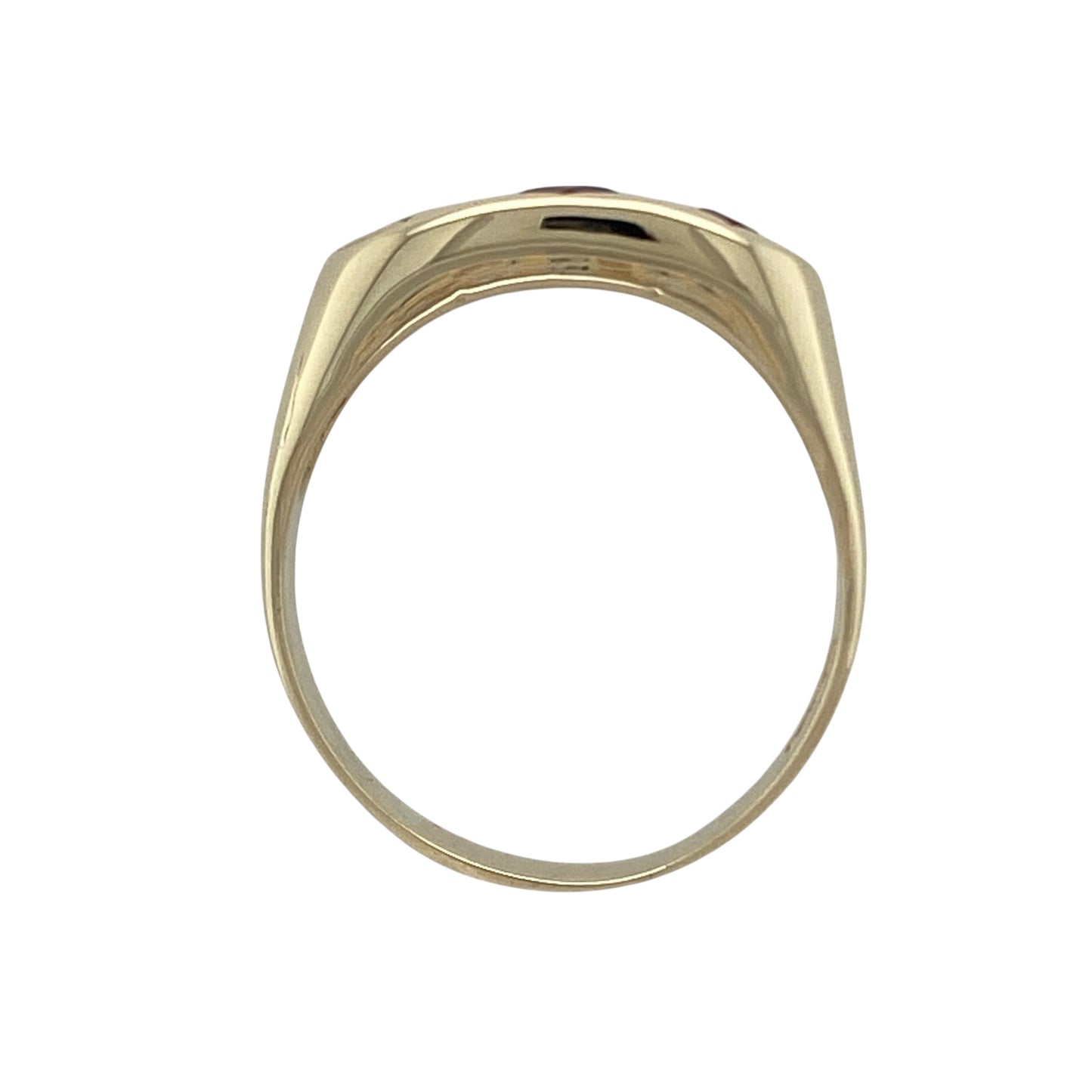 9ct Gold & Garnet Set Trilogy Ring
