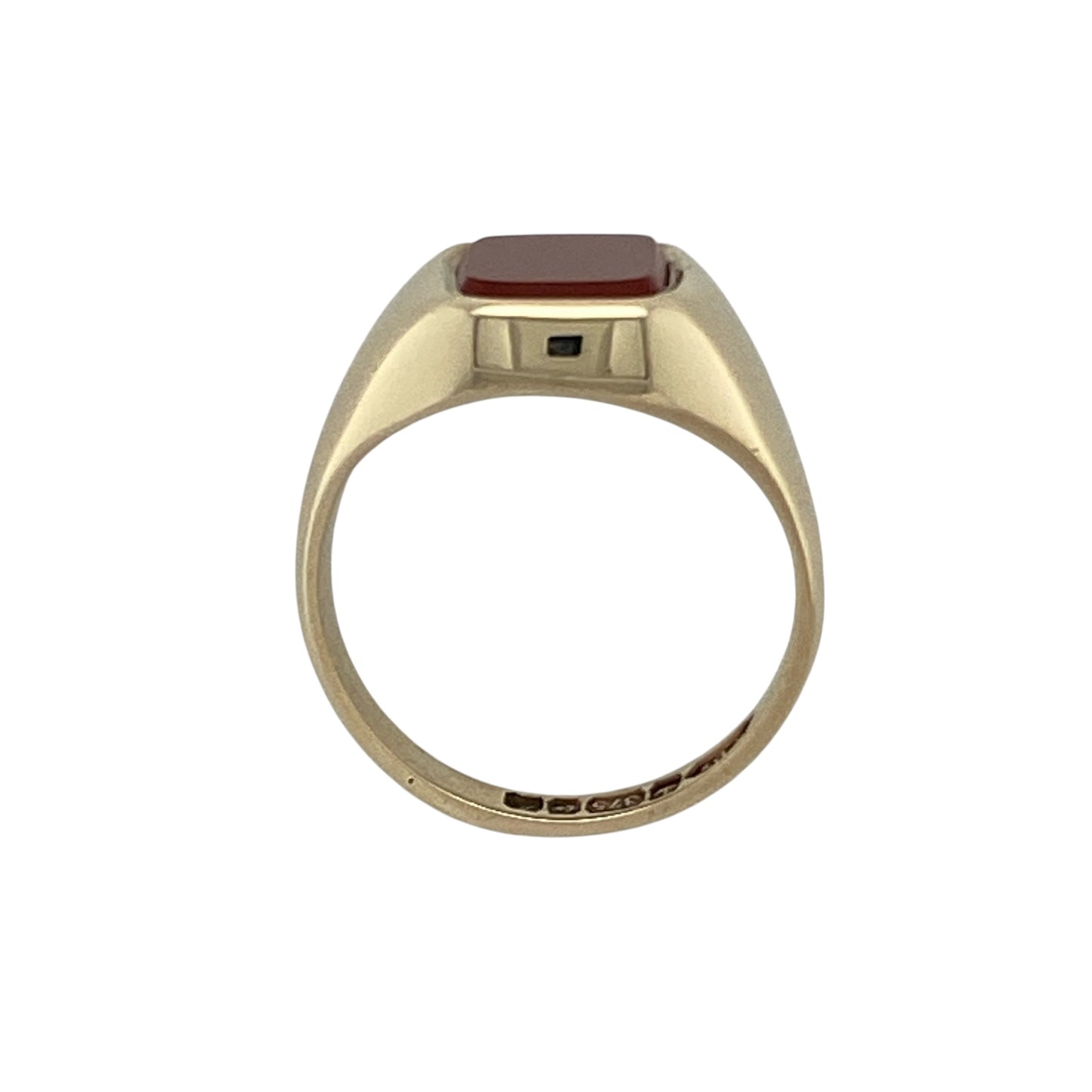 9ct Gold & Carnelian Set Rectangle Signet Ring