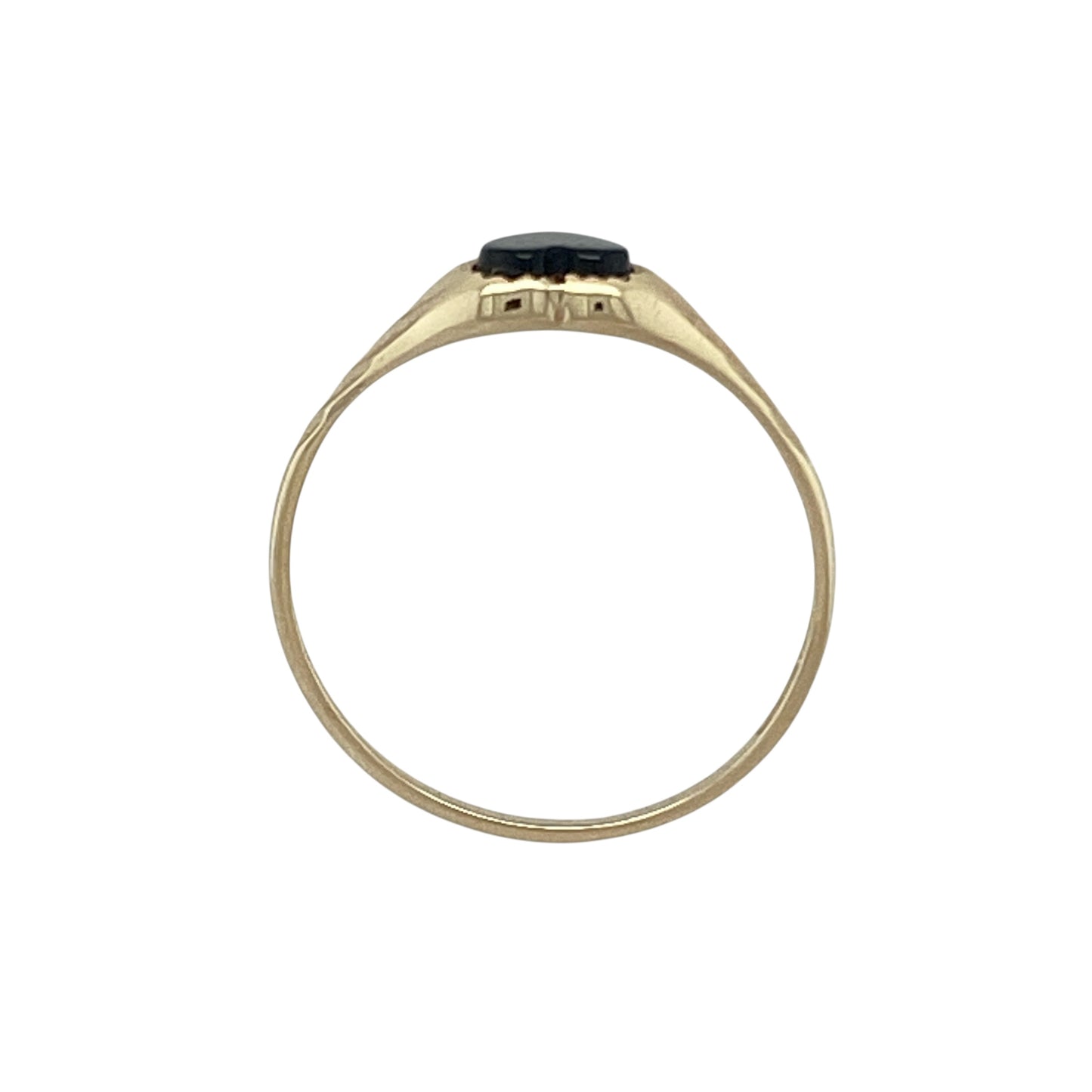 9ct Gold & Onyx Set Heart Signet Ring