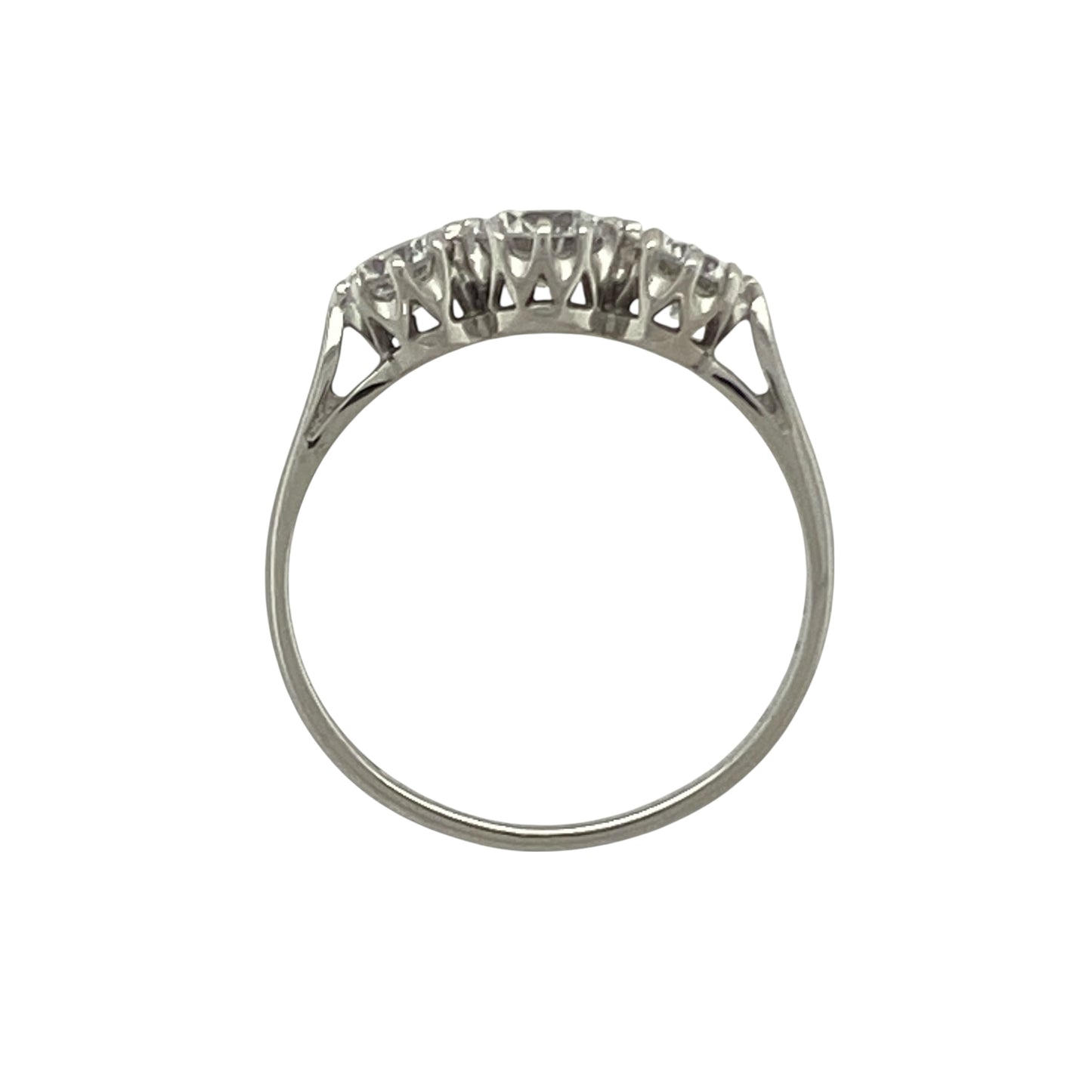 9ct White Gold & Cubic Zirconia Set Trilogy Ring