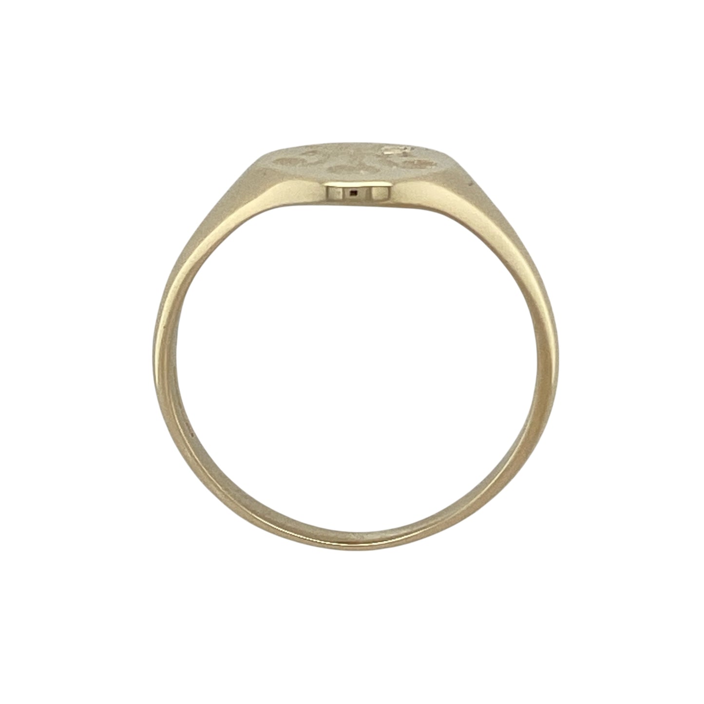 9ct Gold Oval Three Feathers Signet Ring