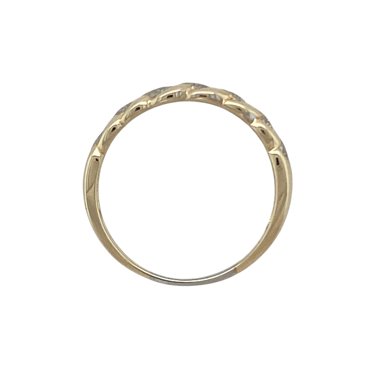 9ct Gold & Diamond Set Plaited Band Ring