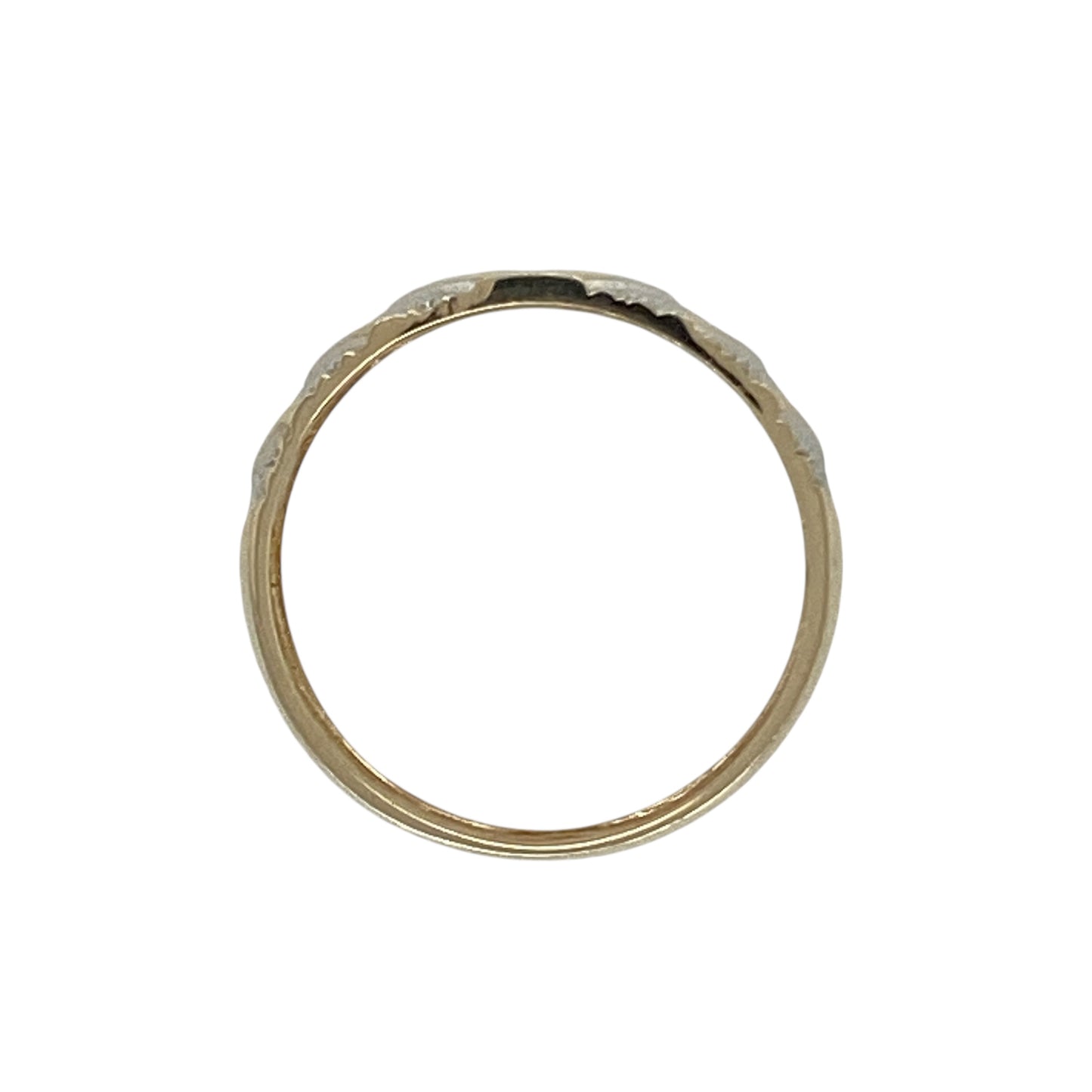 9ct Gold & Diamond Set Patterned Textured Design Band Ring