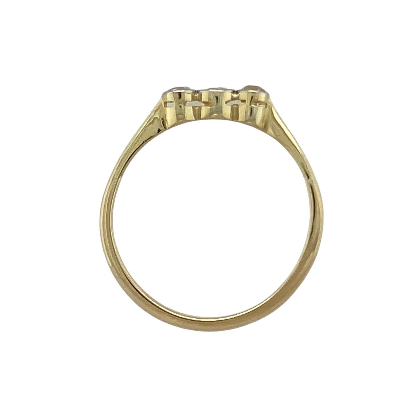 18ct Gold & Platinum Diamond Set Trilogy Ring