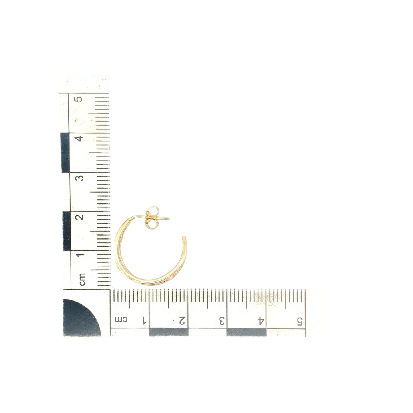 9ct Welsh Gold Vine of Life Half Hoop Stud Earrings