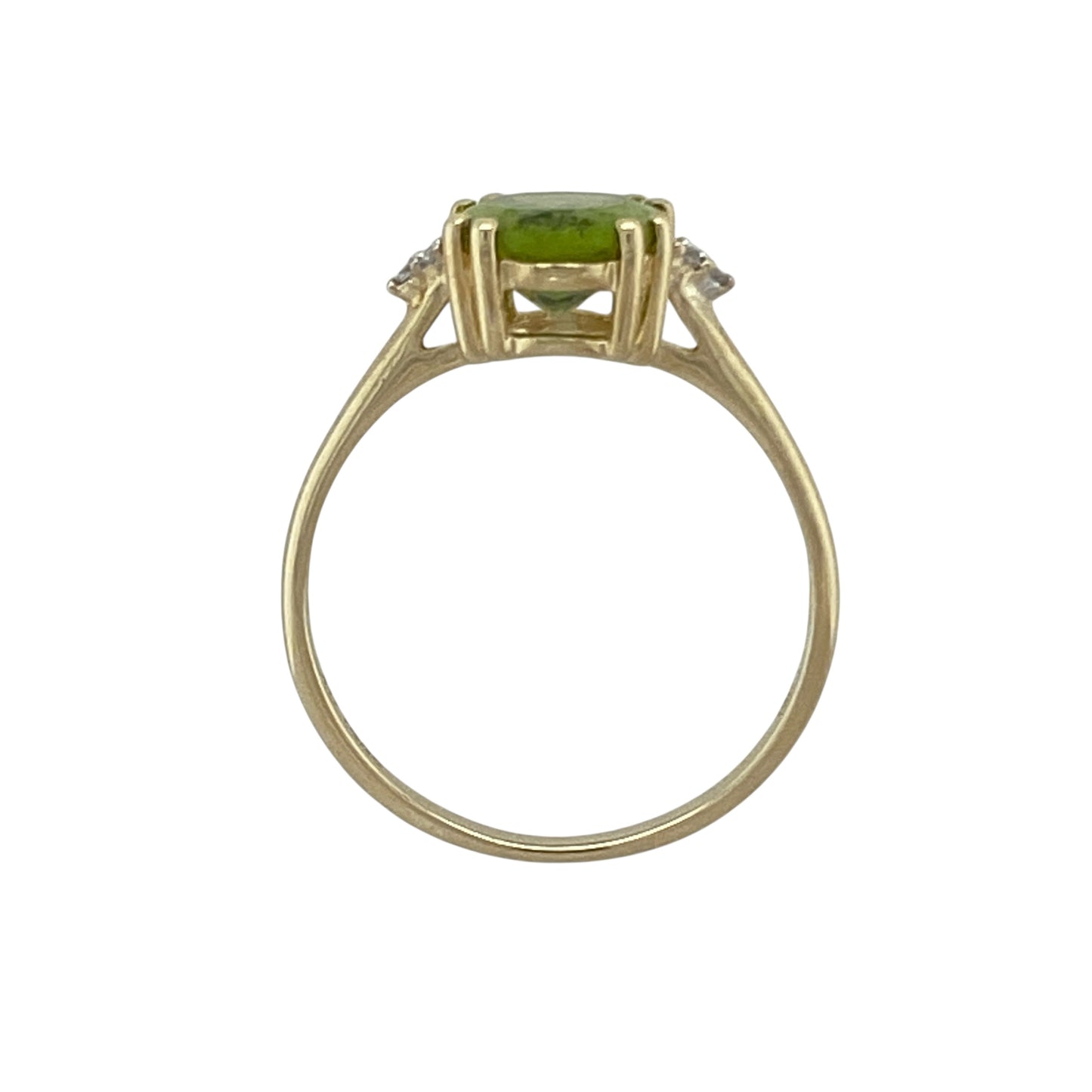 9ct Gold Diamond & Peridot Set Ring
