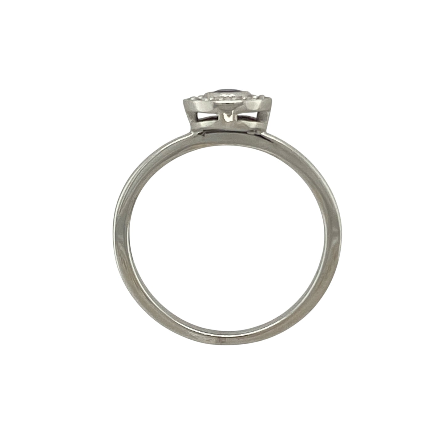 18ct White Gold Diamond & Sapphire Set Halo Ring