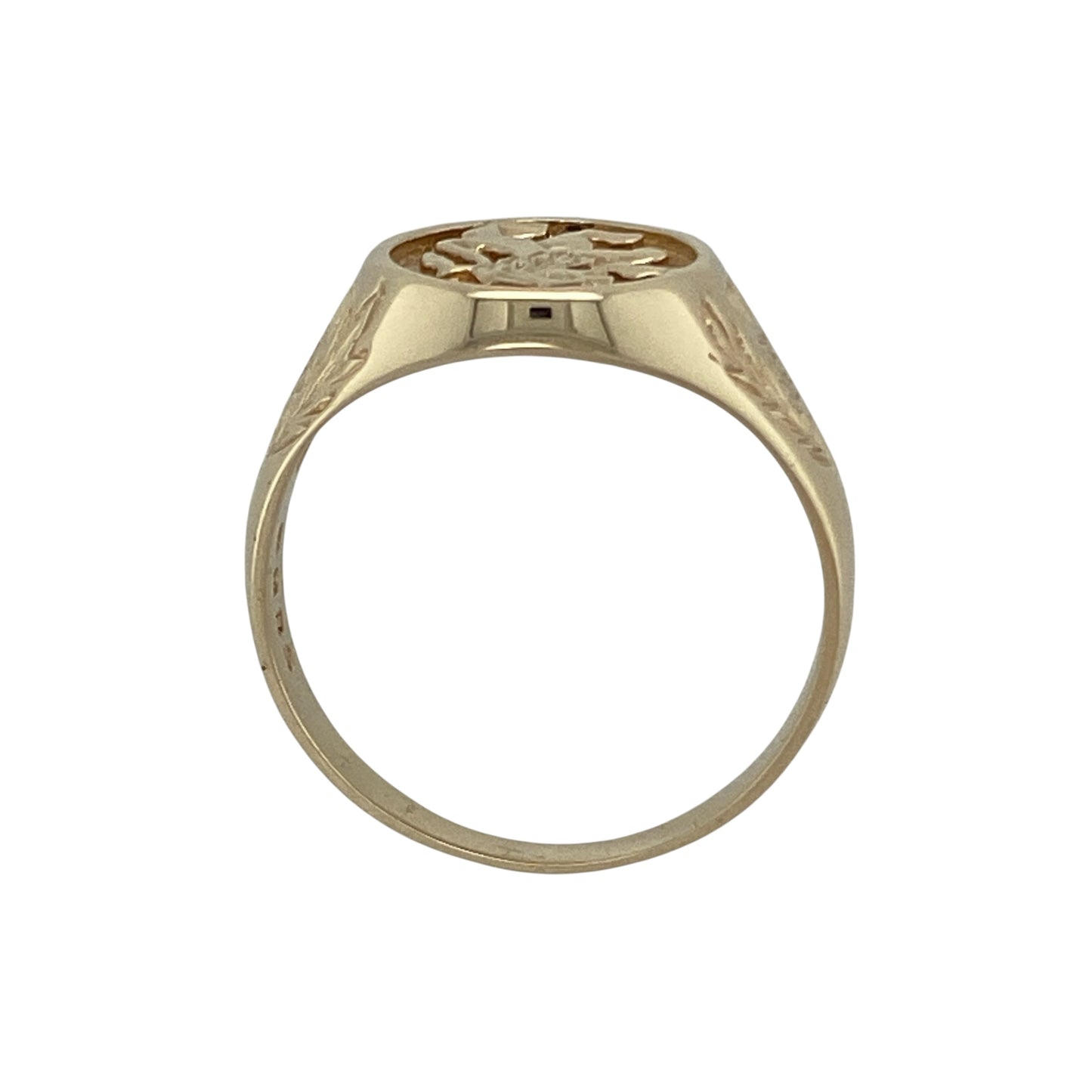 9ct Gold Oval Lion Signet Ring