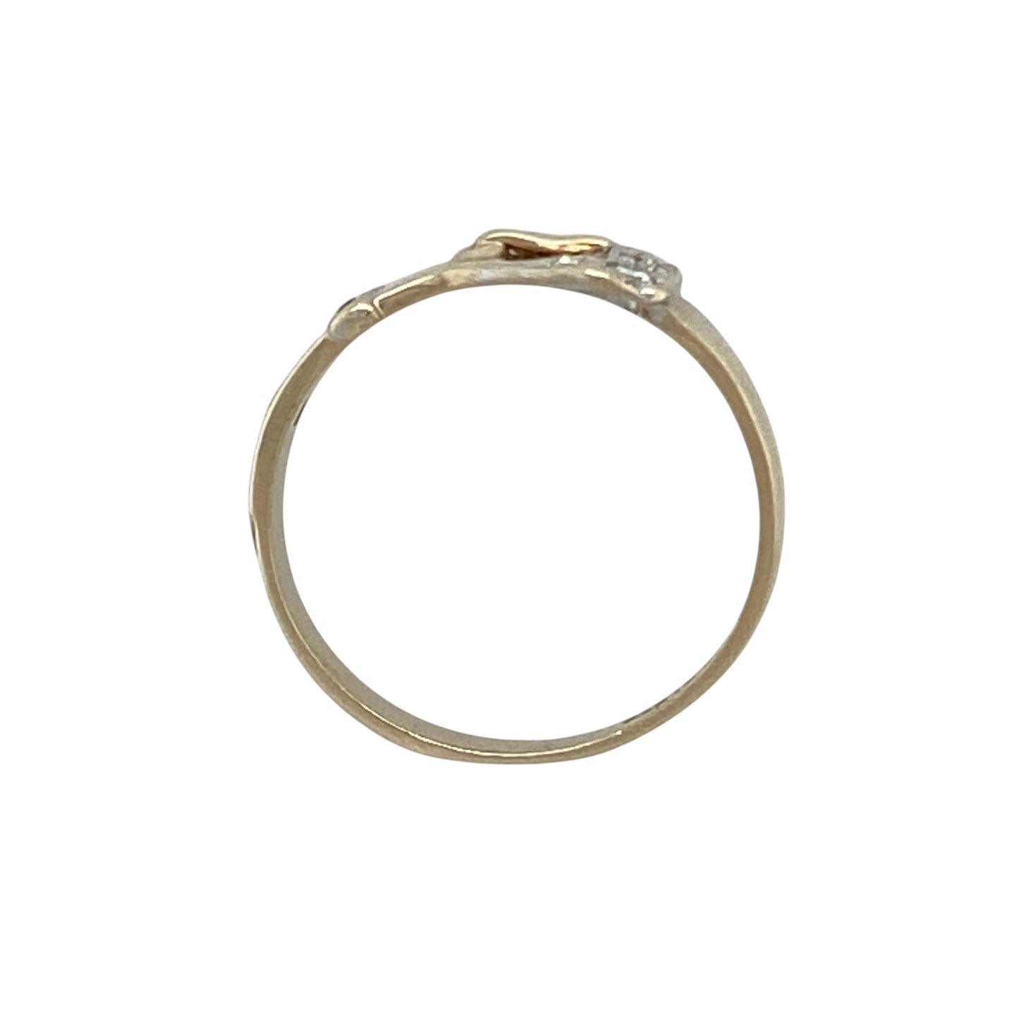 9ct Gold & Cubic Zirconia Set Buckle Ring