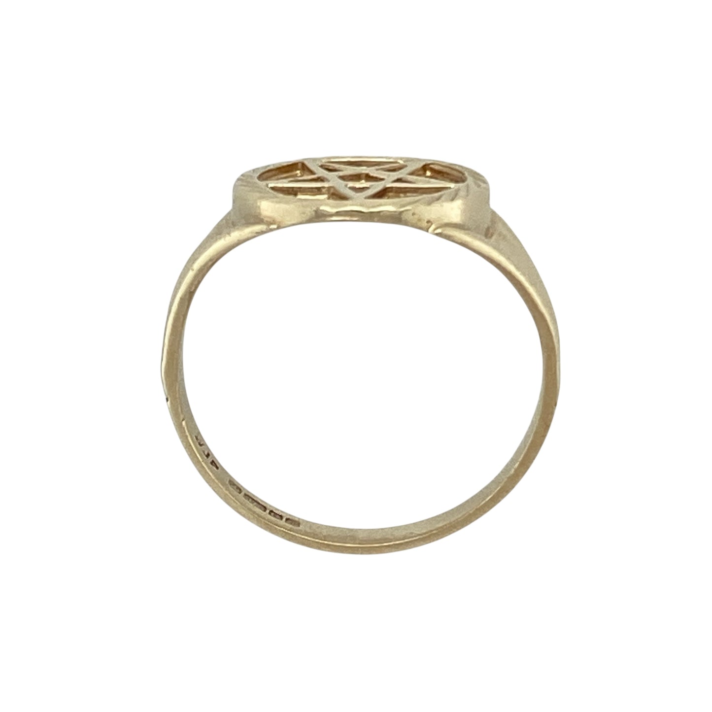 9ct Gold Pentagram Star Signet Ring