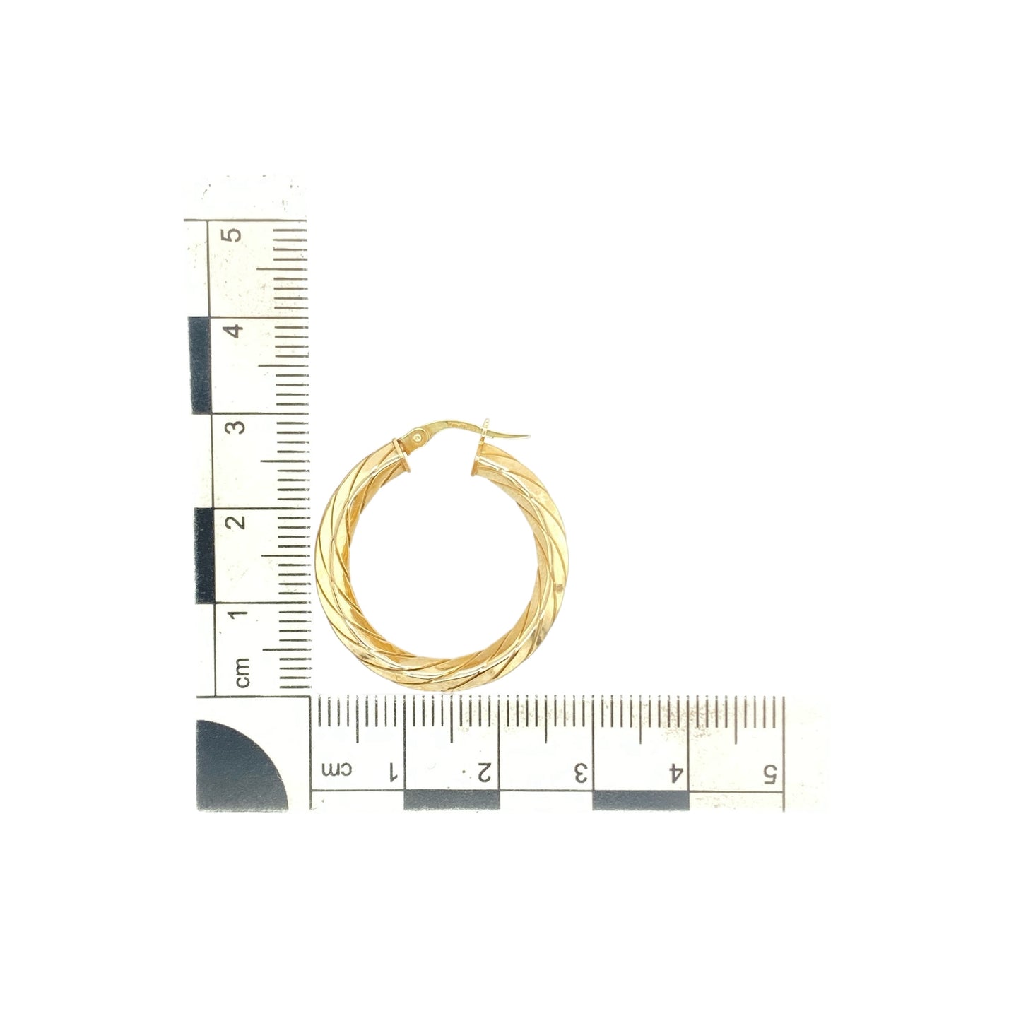9ct Gold Twisted Hoop Creole Earrings