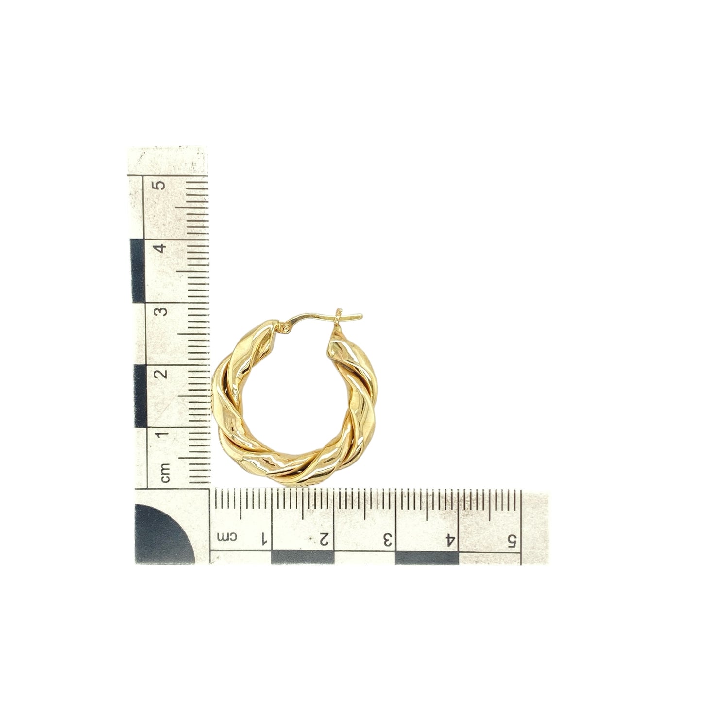 9ct Gold Twisted Hoop Creole Earrings