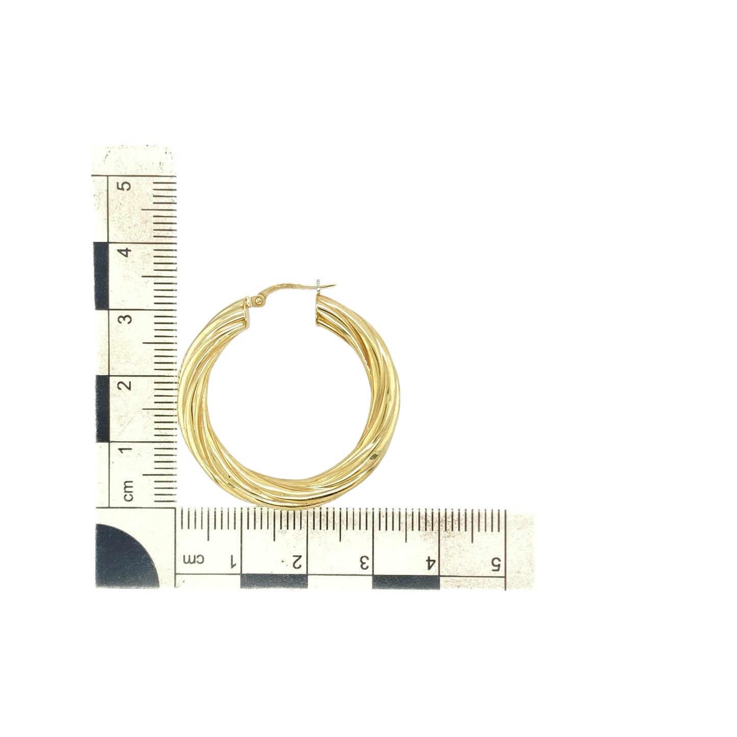 9ct Gold Twisted Hoop Creole Earrings