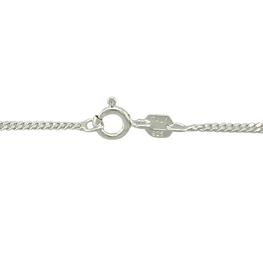 Bring subtle elegance and classic simplicity to your collection with this new 925 silver 18" pendant curb chain, combining a delicate design with timeless shine—perfect for showcasing your favourite pendants or for effortless everyday wear.
Design: The chain features a fine curb link style with interlocking links measuring 1mm wide, offering a sleek and lightweight appearance.
Material: Made from solid 925 sterling silver, the polished finish enhances the chain’s bright lustre and smooth texture.