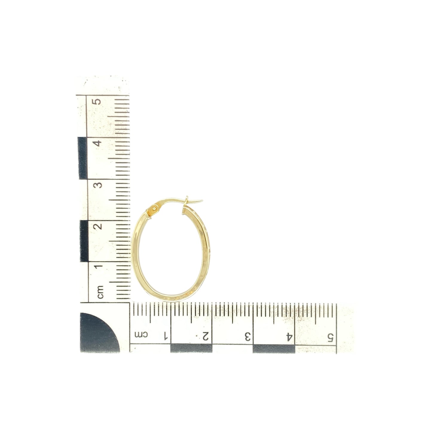 9ct Gold Greek Key Oval Creole Earrings
