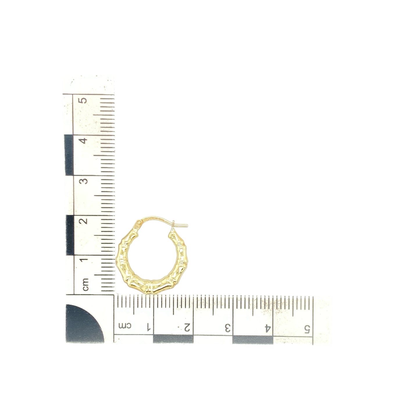 9ct Gold Bamboo Hoop Creole Earrings