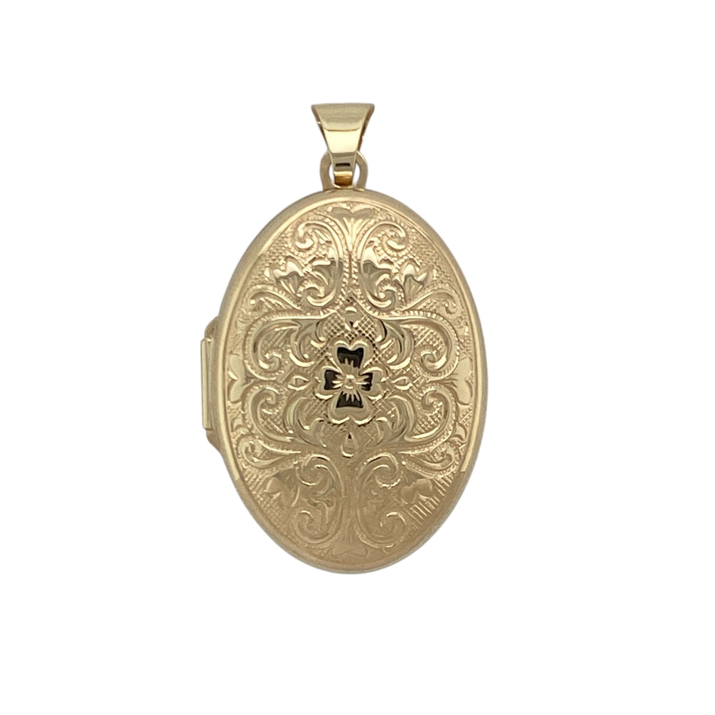 9ct Gold Patterned Oval Locket