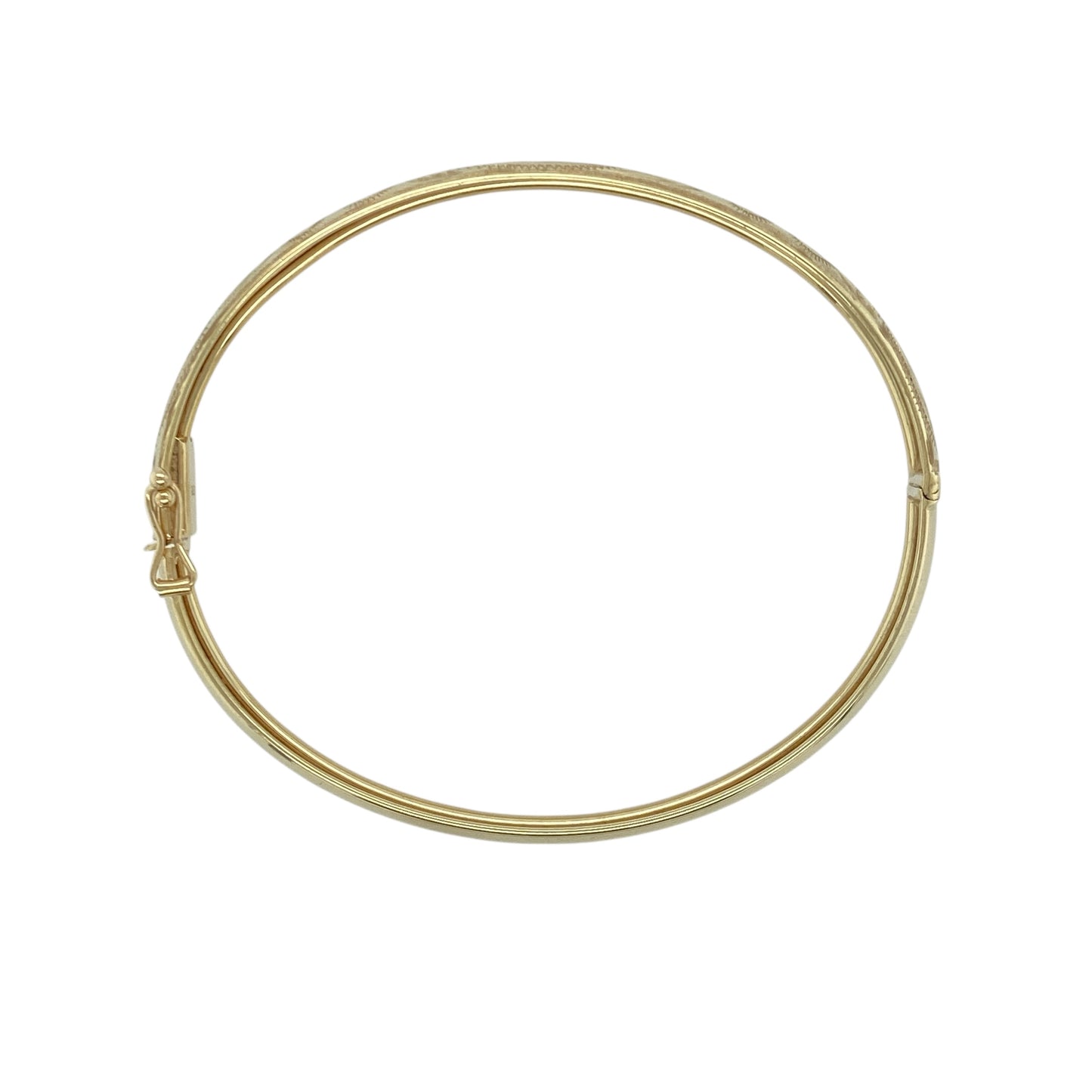 9ct Gold Patterned Hinged Bangle