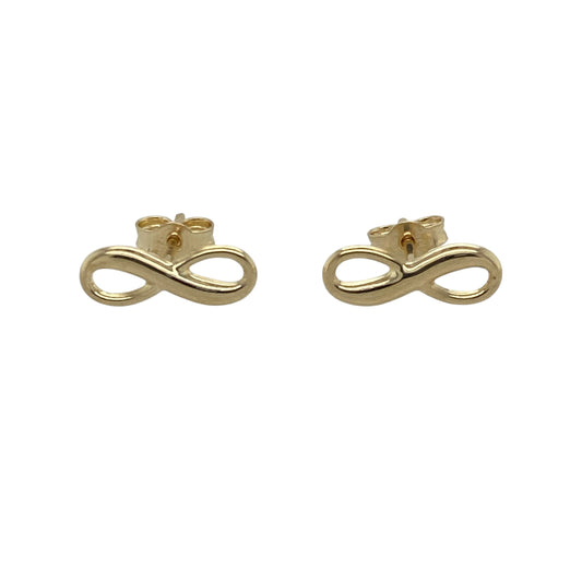 9ct Gold Infinity Symbol Stud Earrings