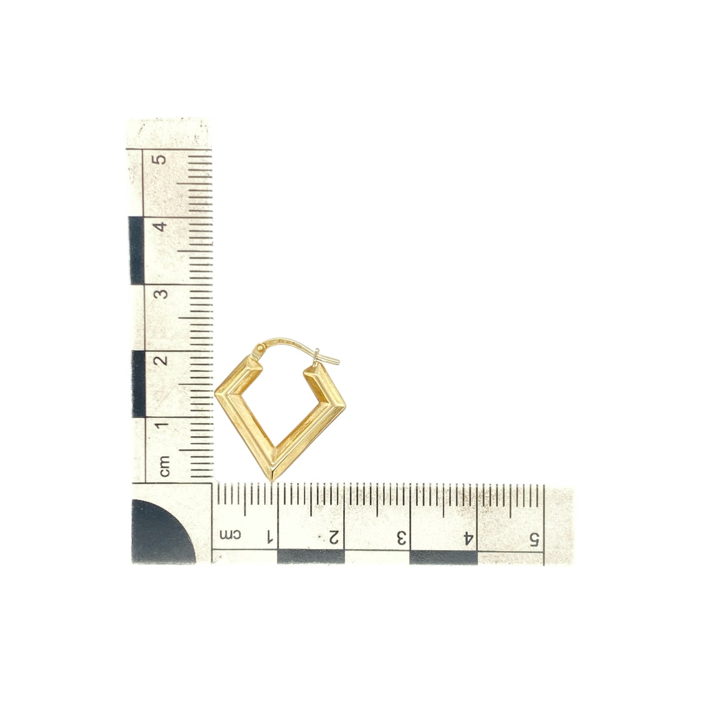 9ct Gold Triangle Shaped Creole Earrings