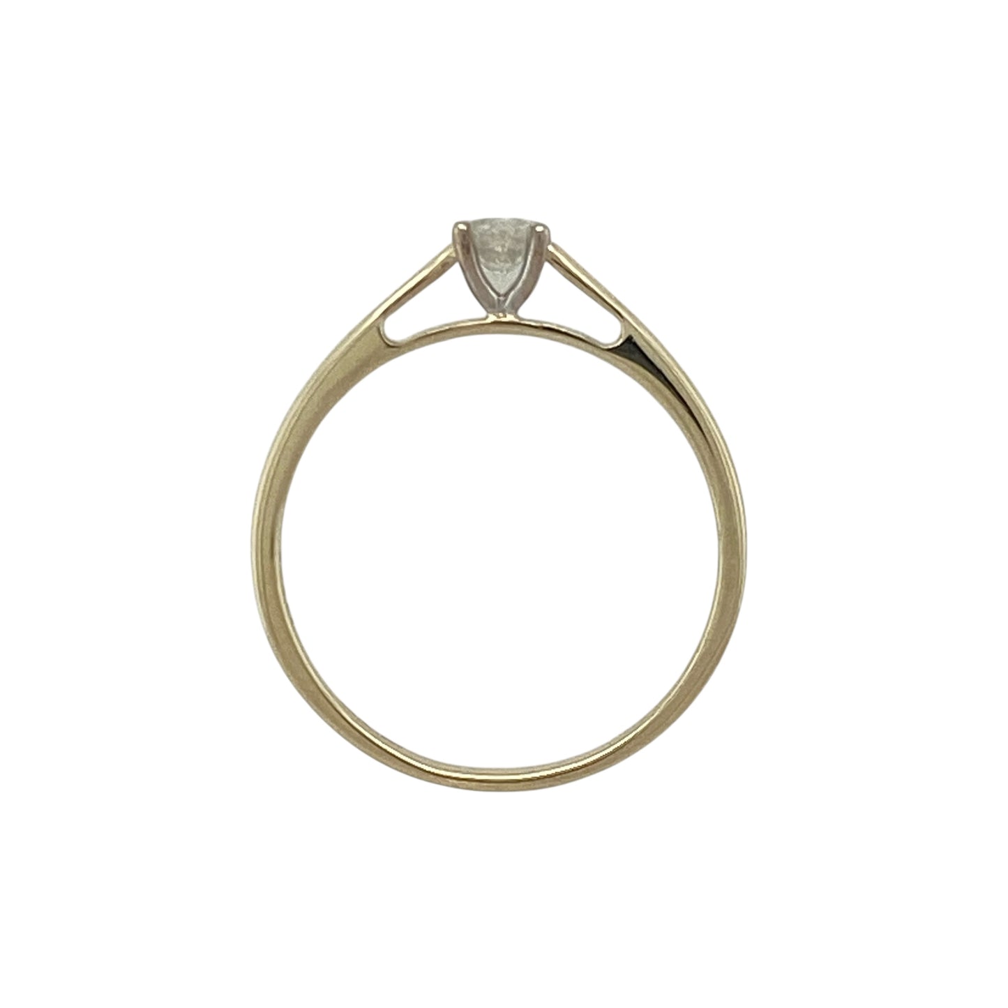 9ct Gold & Diamond Set Solitaire Ring