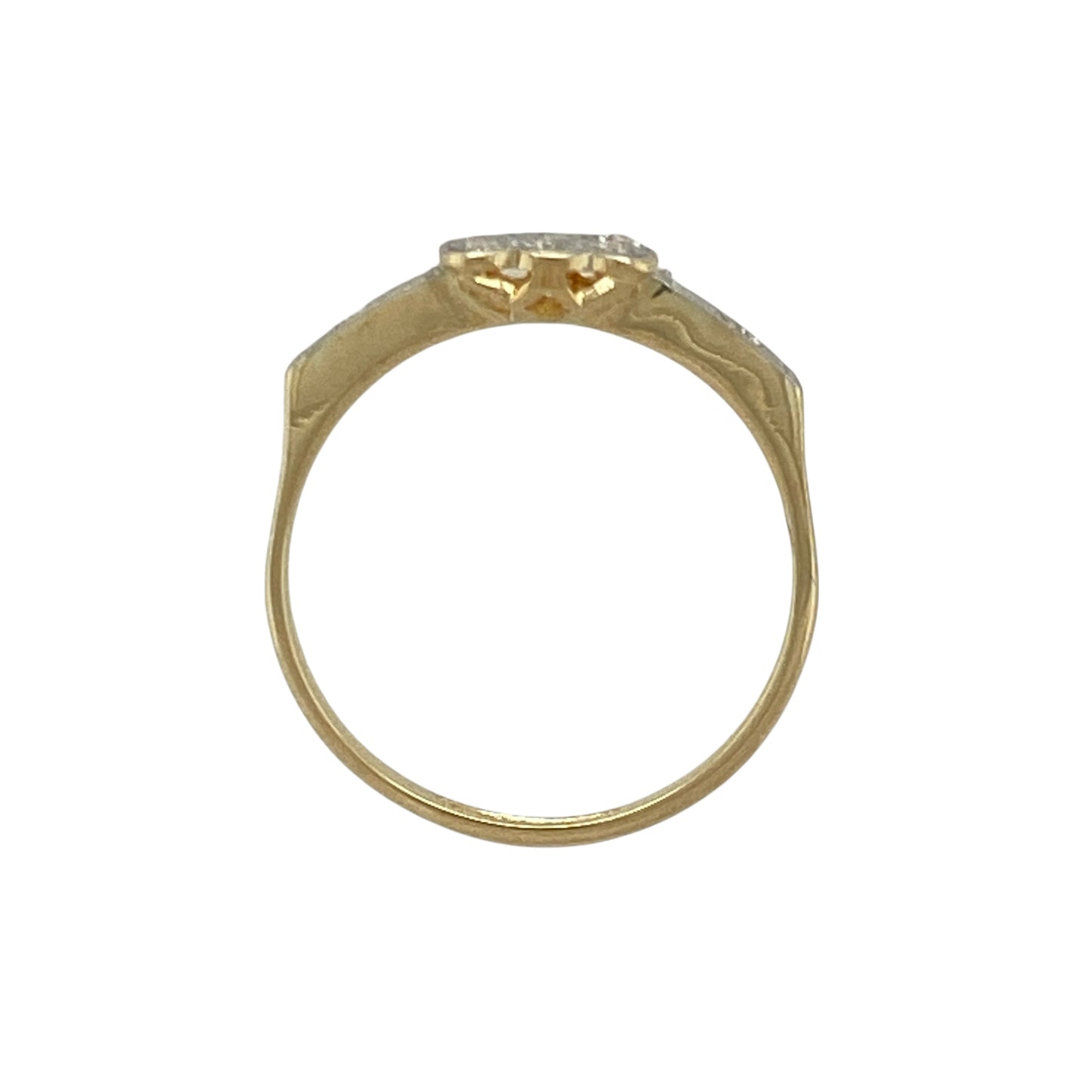 18ct Gold & Platinum Set Art Deco Cluster Ring