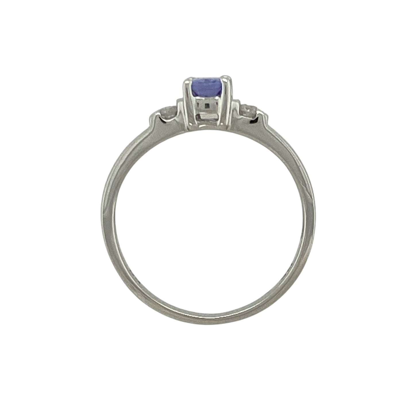 14ct White Gold Diamond & Tanzanite Set Ring