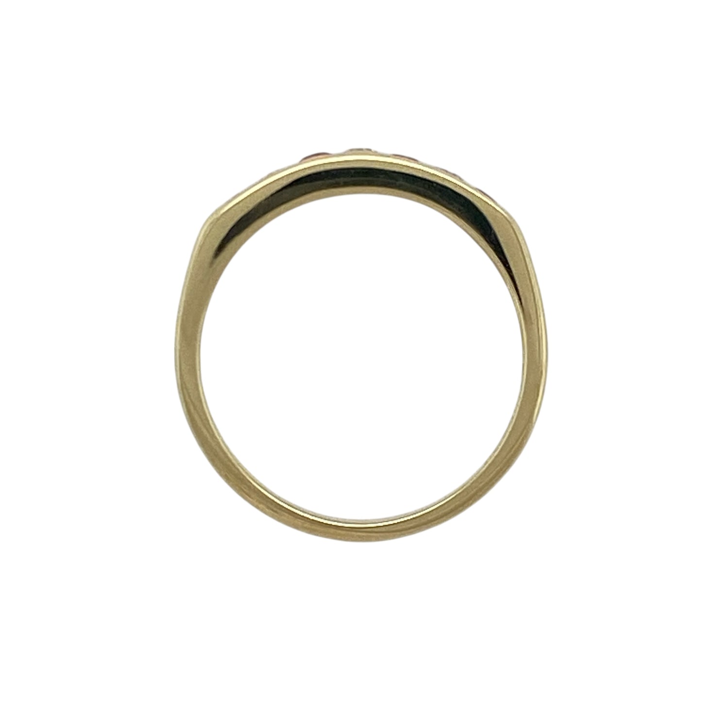 18ct Gold Diamond & Ruby Set Band Ring