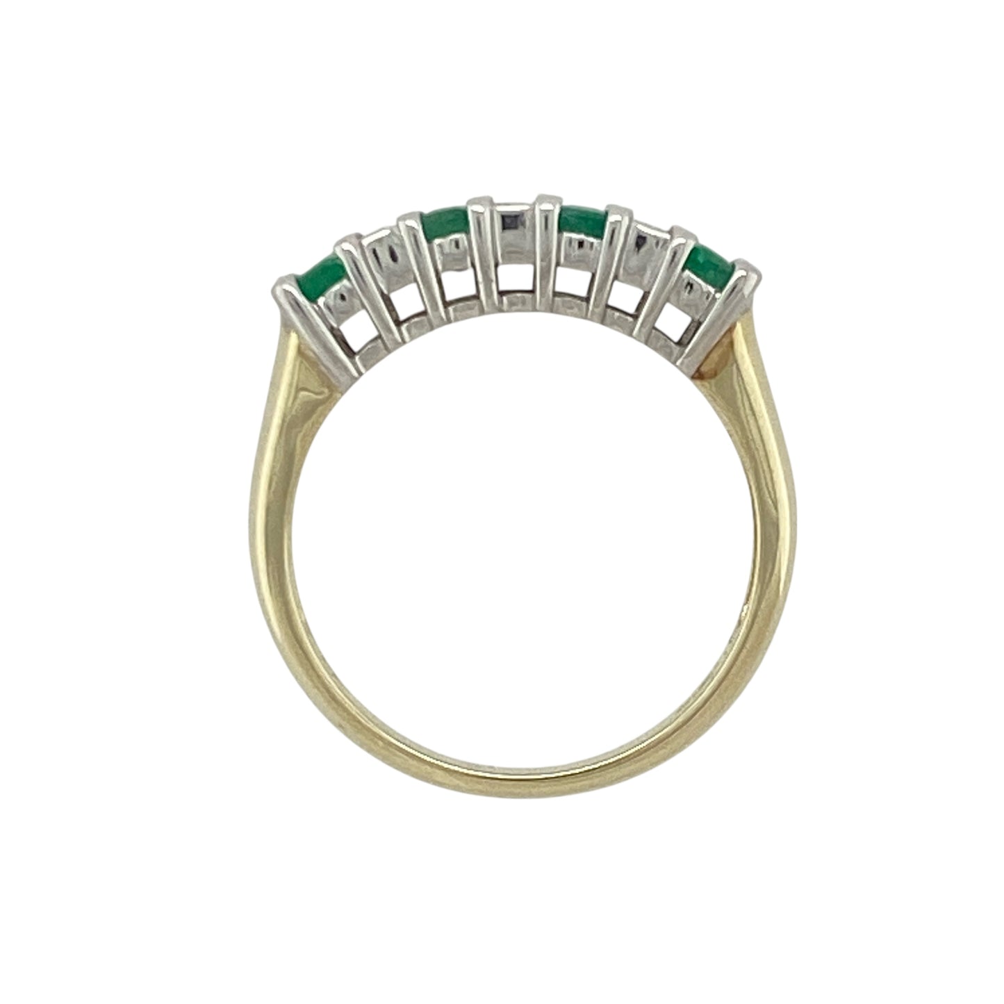 9ct Gold Diamond & Emerald Set Band Ring