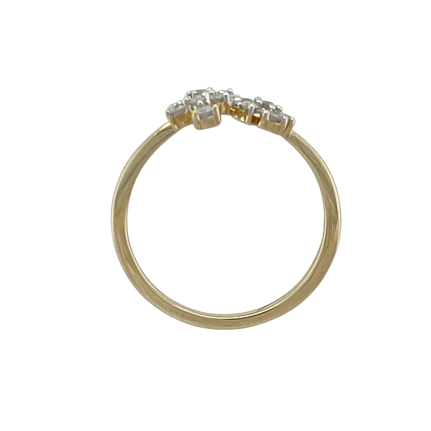 9ct Gold & Diamond Set Flower Cluster Ring