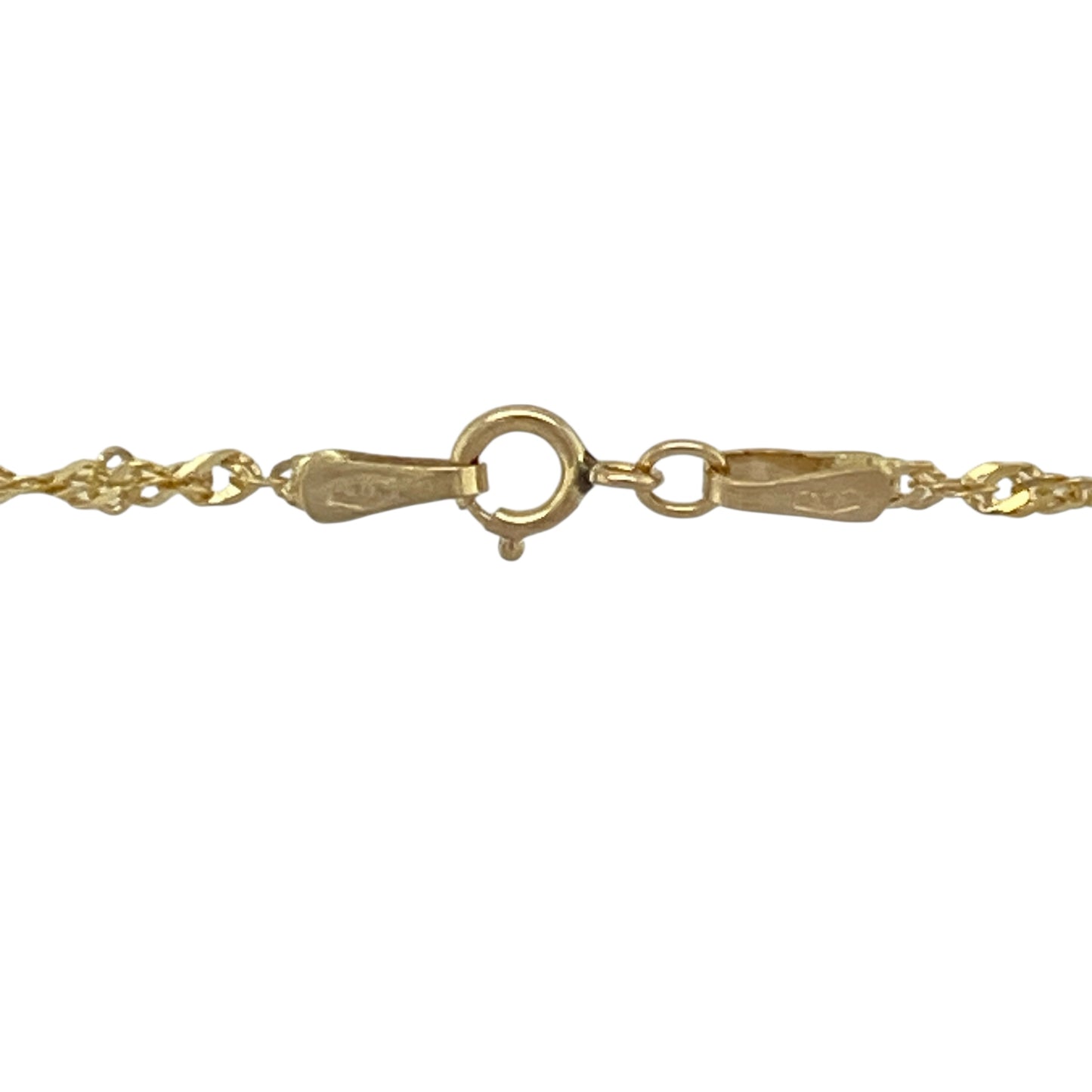 9ct Gold Diamond & Opalique Flower 20" Necklace
