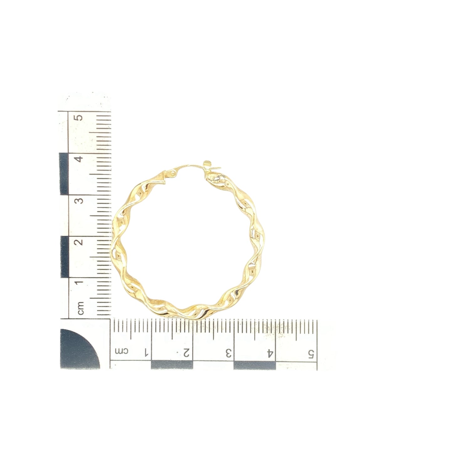 9ct Gold Twist Ribbon Hoop Creole Earrings