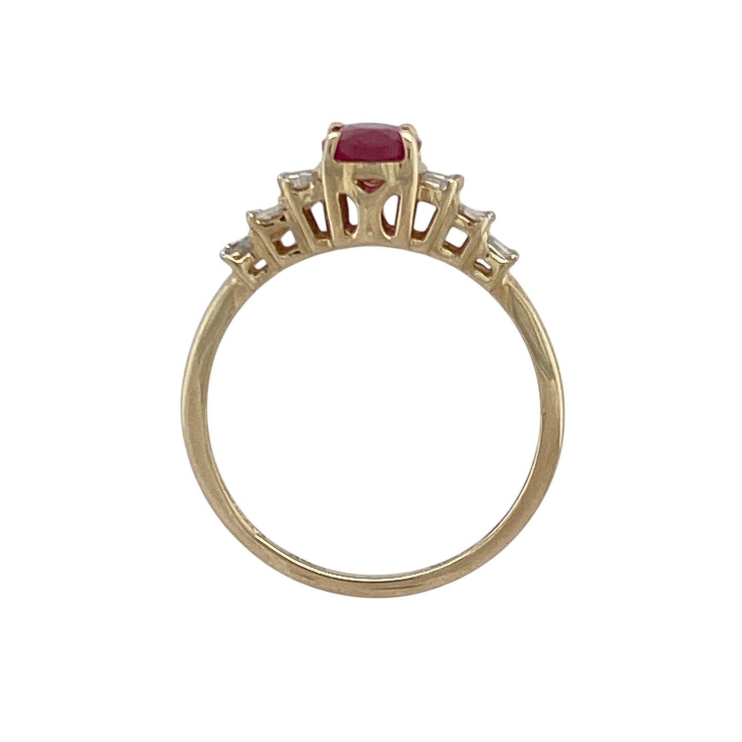 9ct Gold Diamond & Ruby Set Ring
