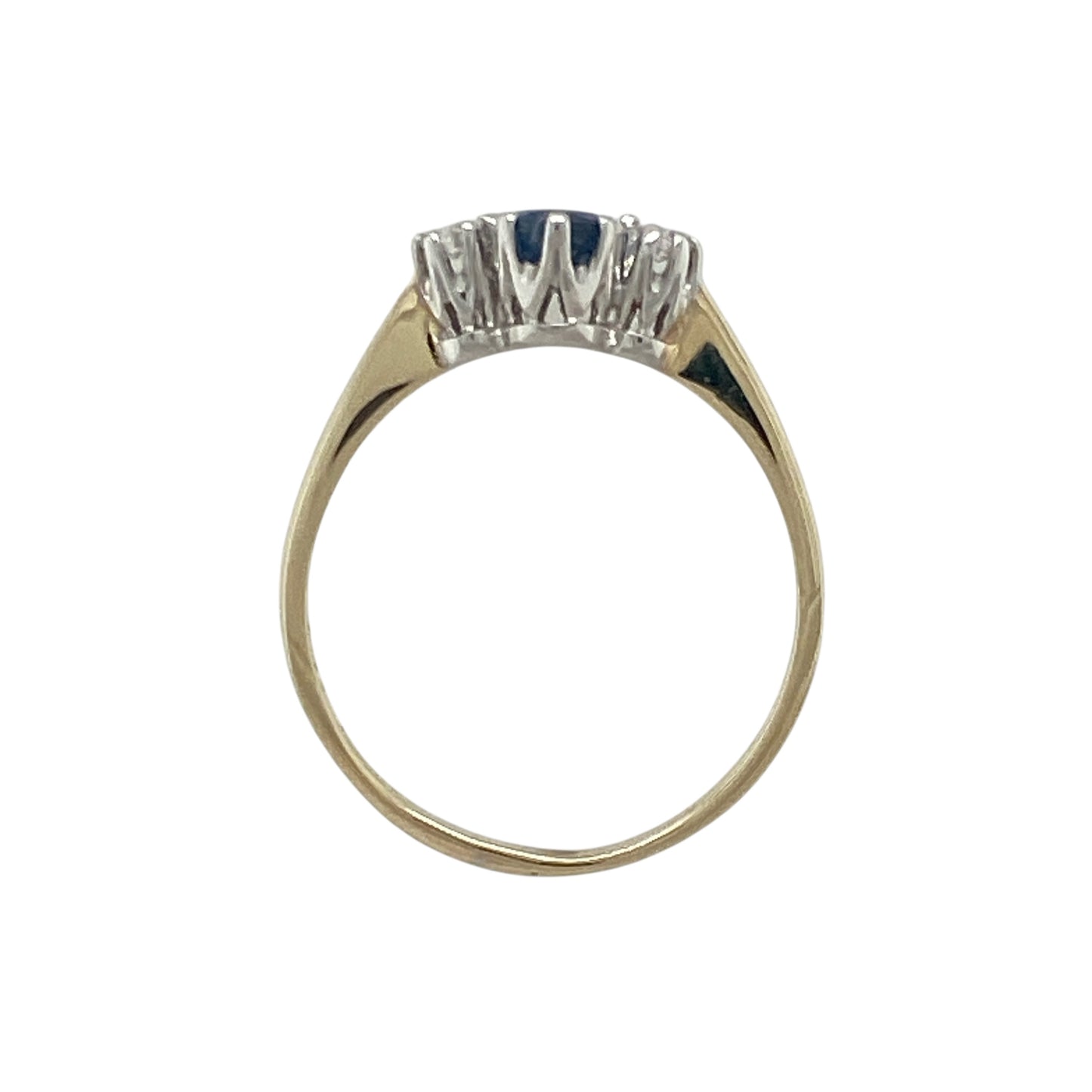 9ct Gold Diamond & Sapphire Set Trilogy Ring