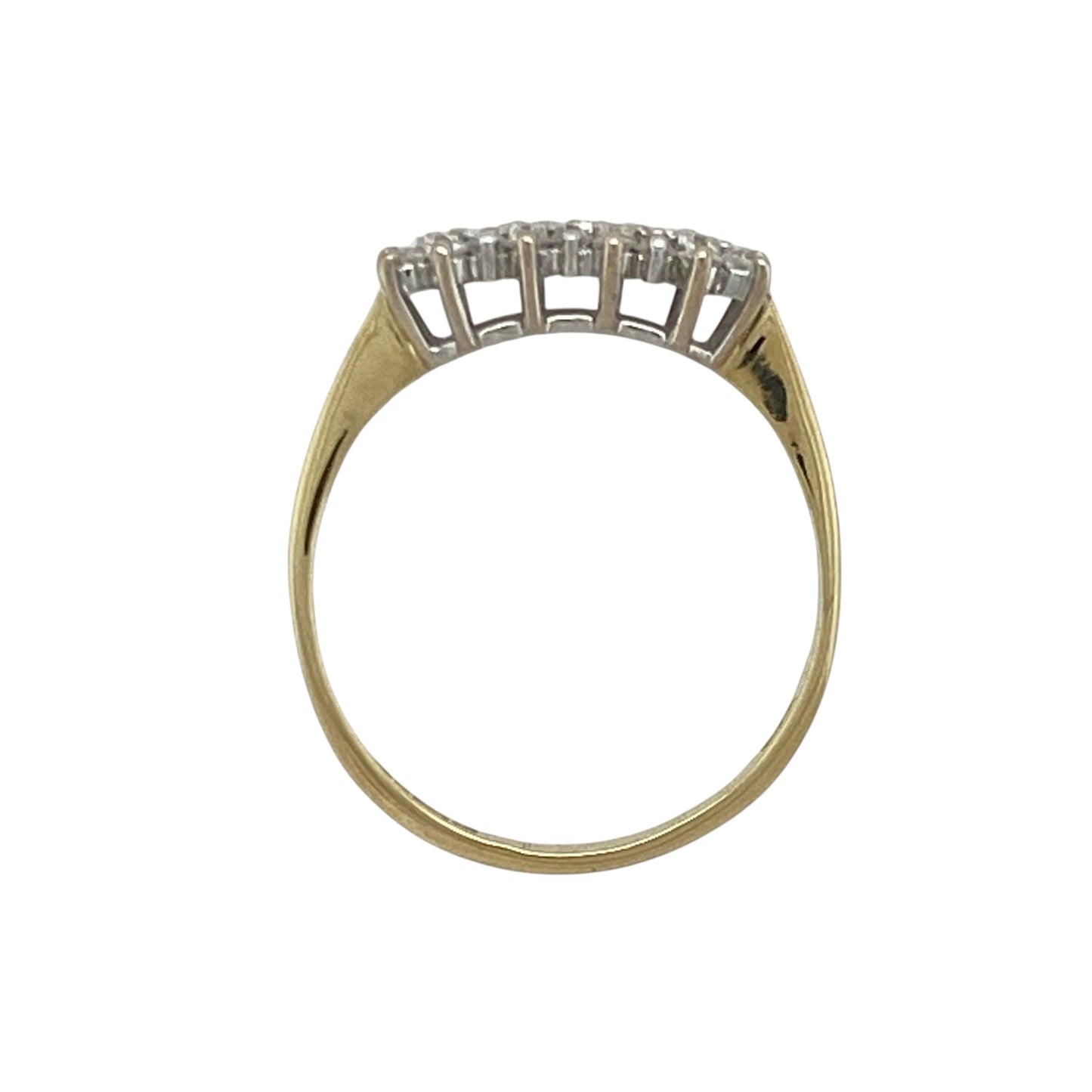 18ct Gold & Diamond Set Flower Cluster Band Ring