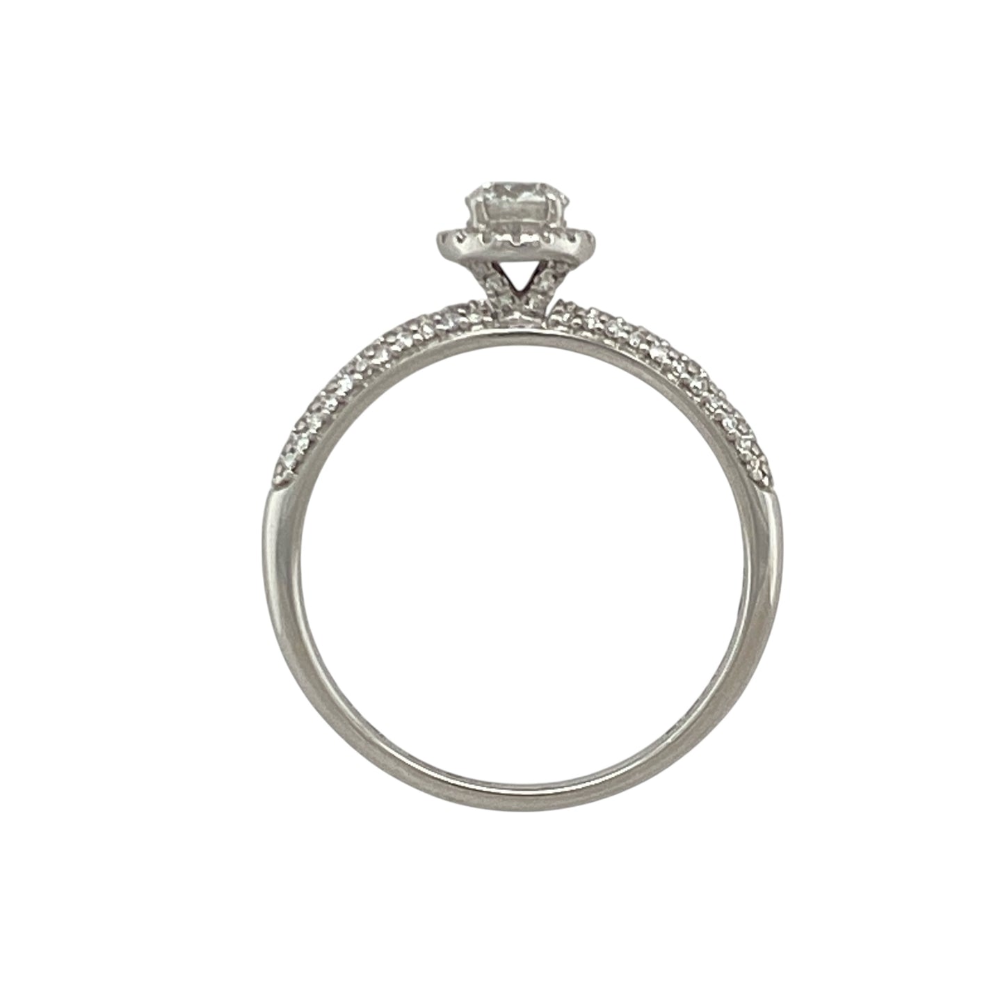 18ct White Gold & Diamond Set Halo Ring